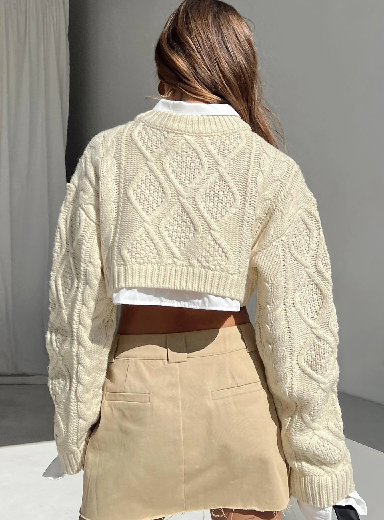 Sonny Cropped Sweater Cream - Image 5