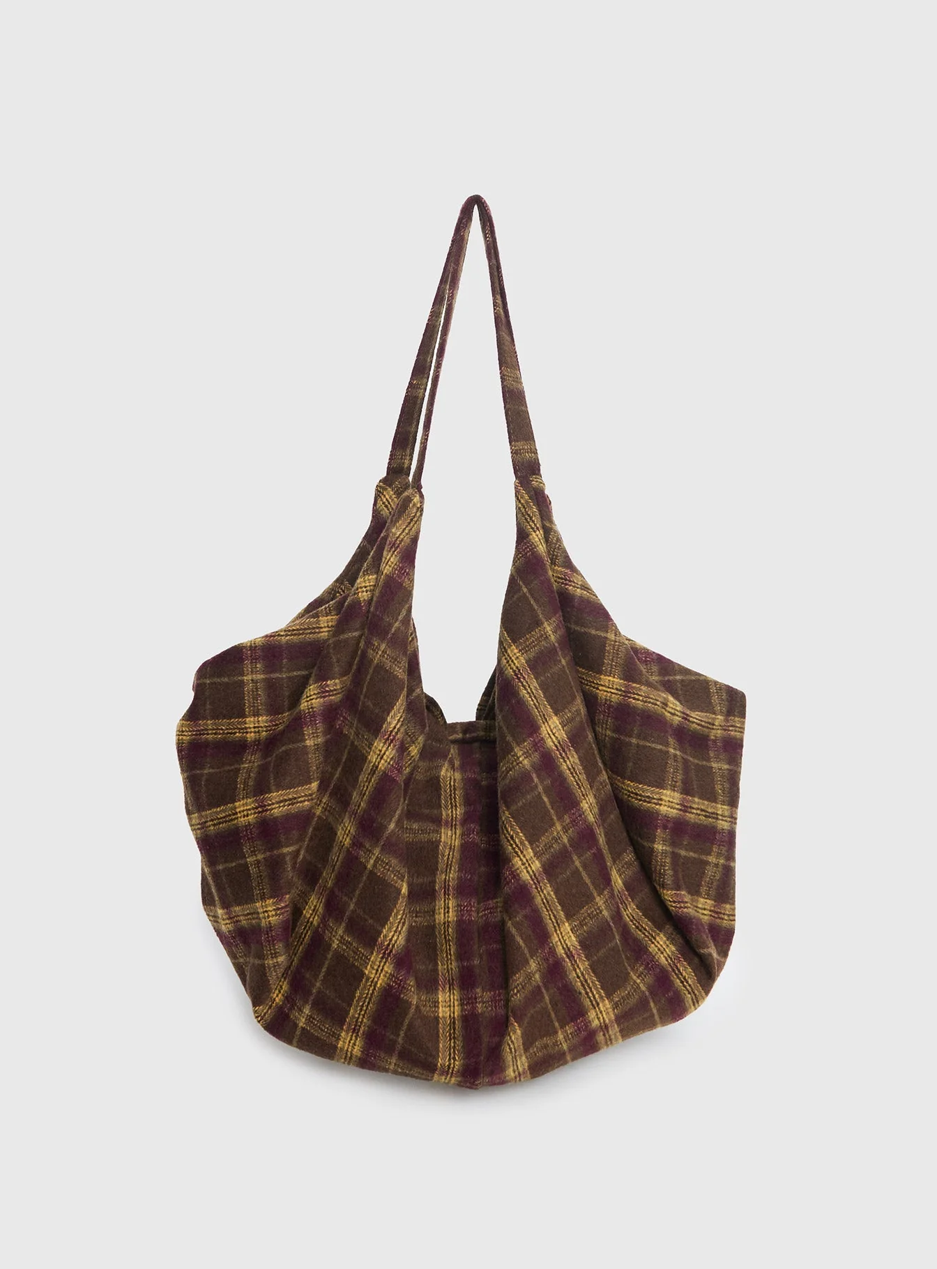 Sonora Oversized Tote Bag Brown Check - Image 4