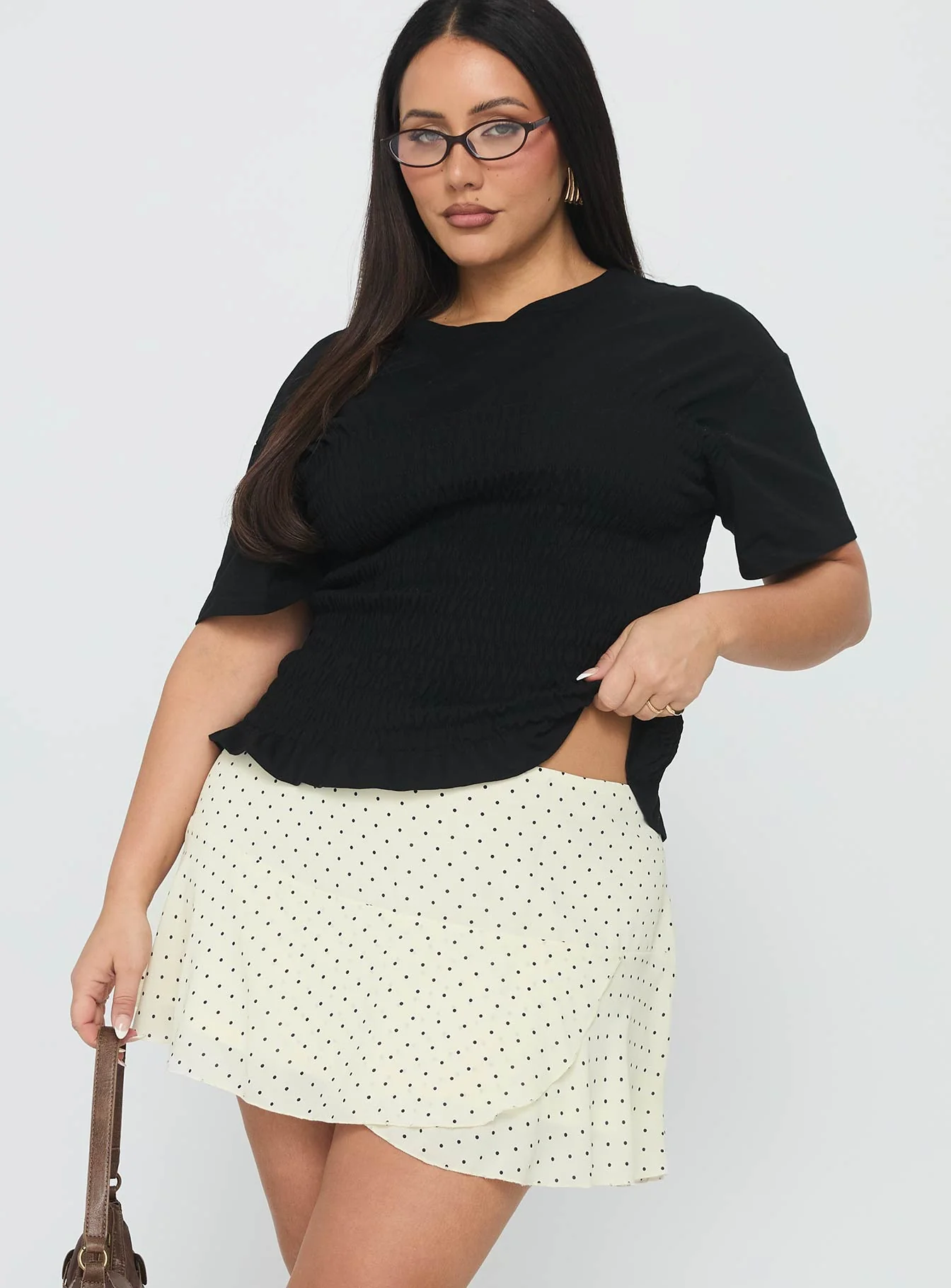 Sonsie Mini Skirt Cream Curve - Image 2