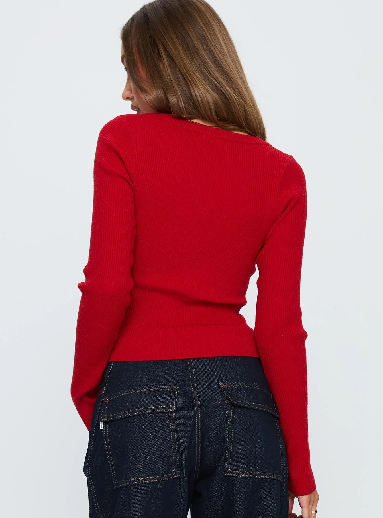 Sorenna Long Sleeve Top Red - Image 5