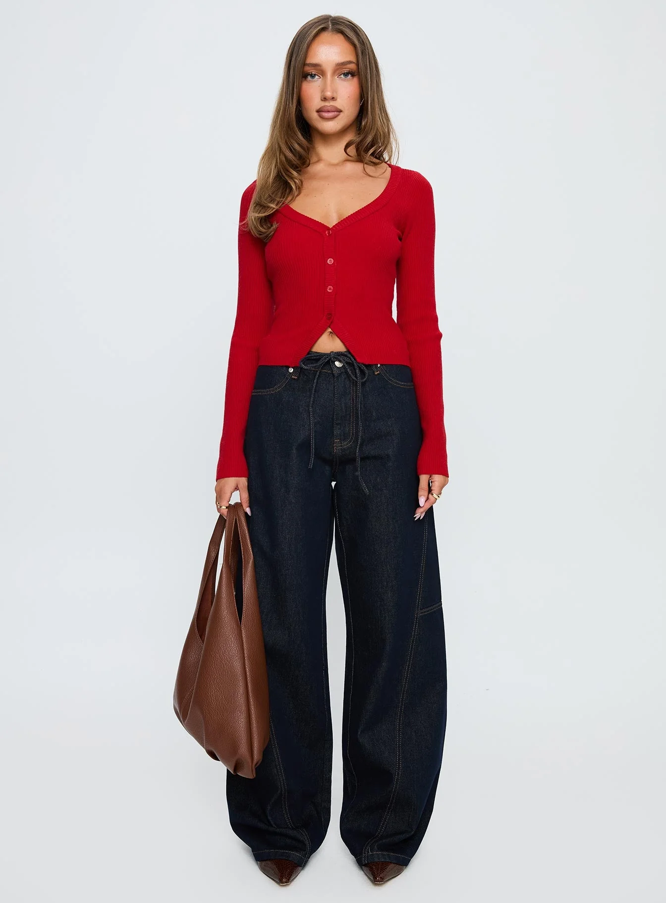 Sorenna Long Sleeve Top Red - Image 7