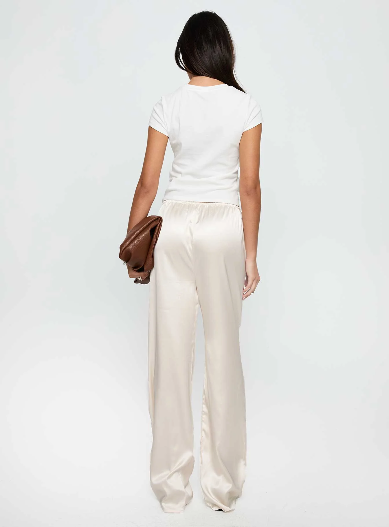 Soulstar Satin Pants Champagne - Image 5