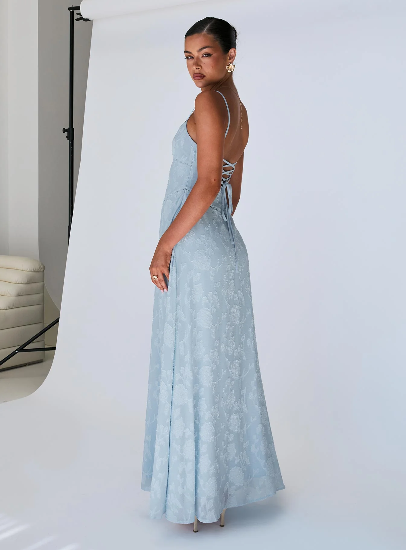 South Of France Maxi Dress Blue - Image 8