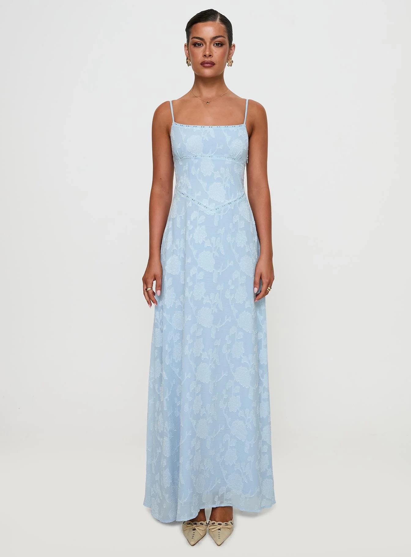 South Of France Maxi Dress Blue Petite - Image 7