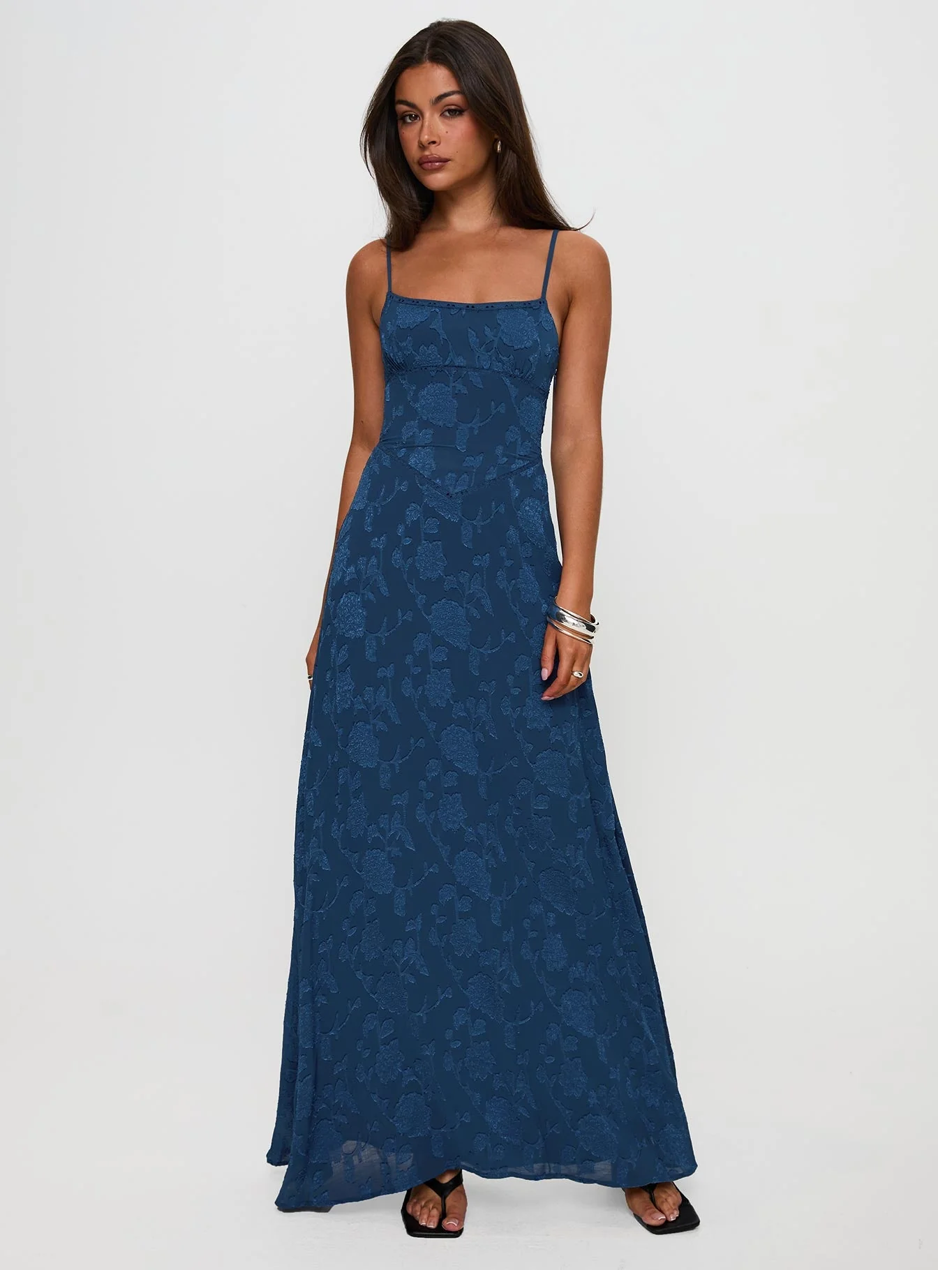 South Of France Maxi Dress Navy - Image 3