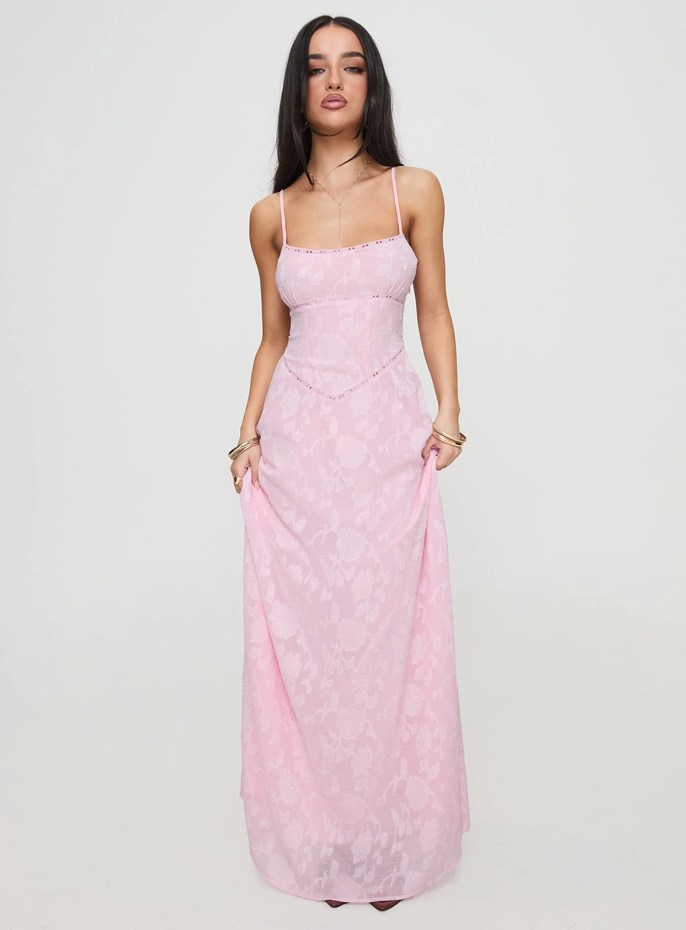 South Of France Maxi Dress Pink Petite - Image 2