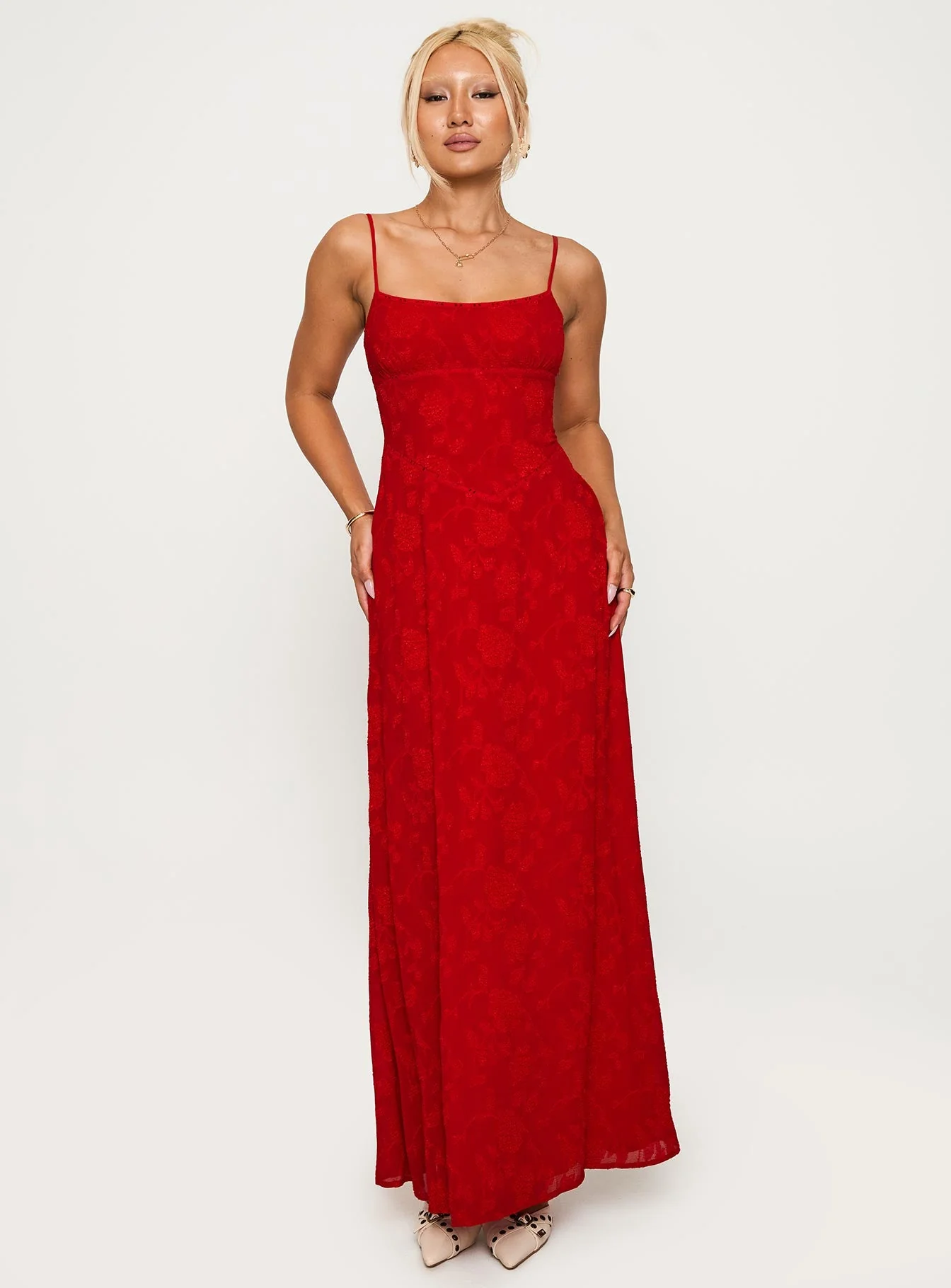 South Of France Maxi Dress Red - Image 3