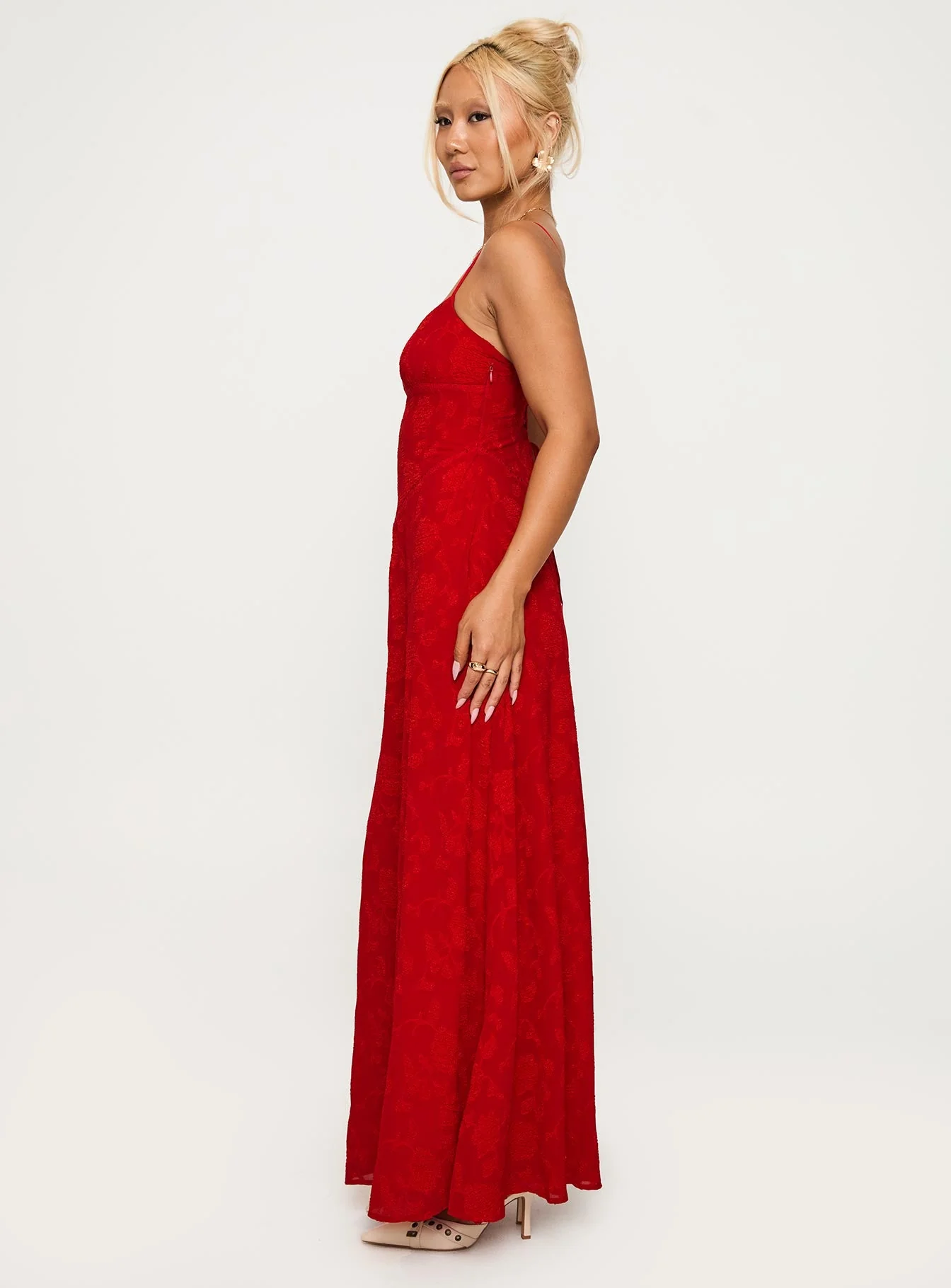 South Of France Maxi Dress Red - Image 4