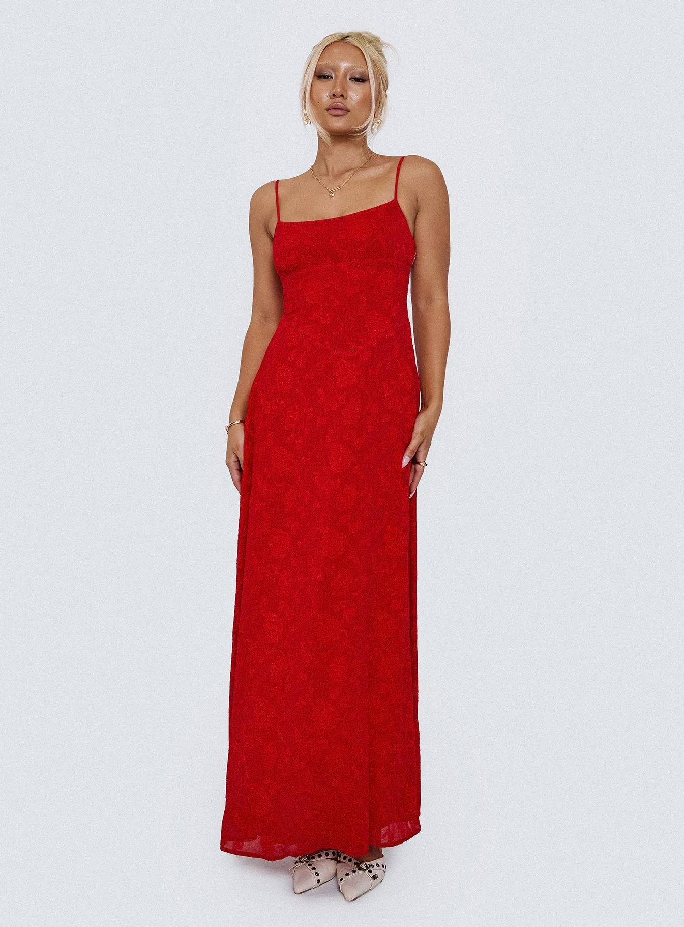 South Of France Maxi Dress Red - Image 8