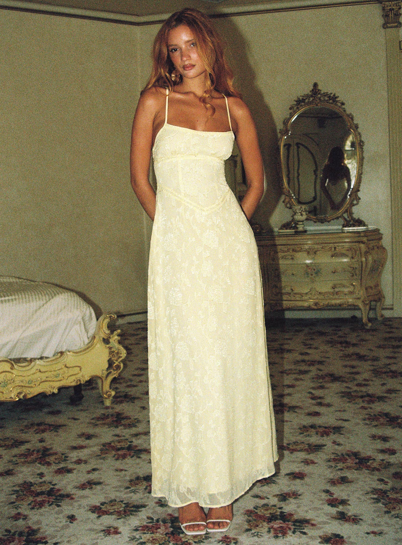 South Of France Maxi Dress Yellow - Image 4