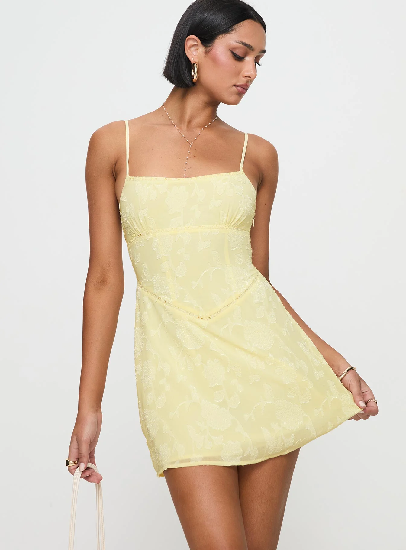 South Of France Mini Dress Yellow Petite - Image 2