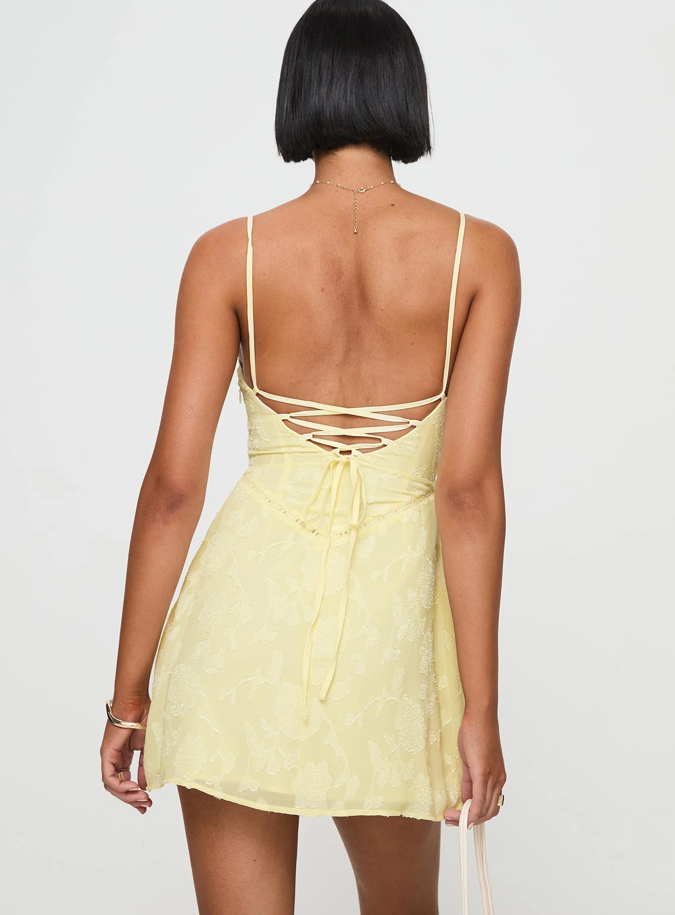 South Of France Mini Dress Yellow Petite - Image 5