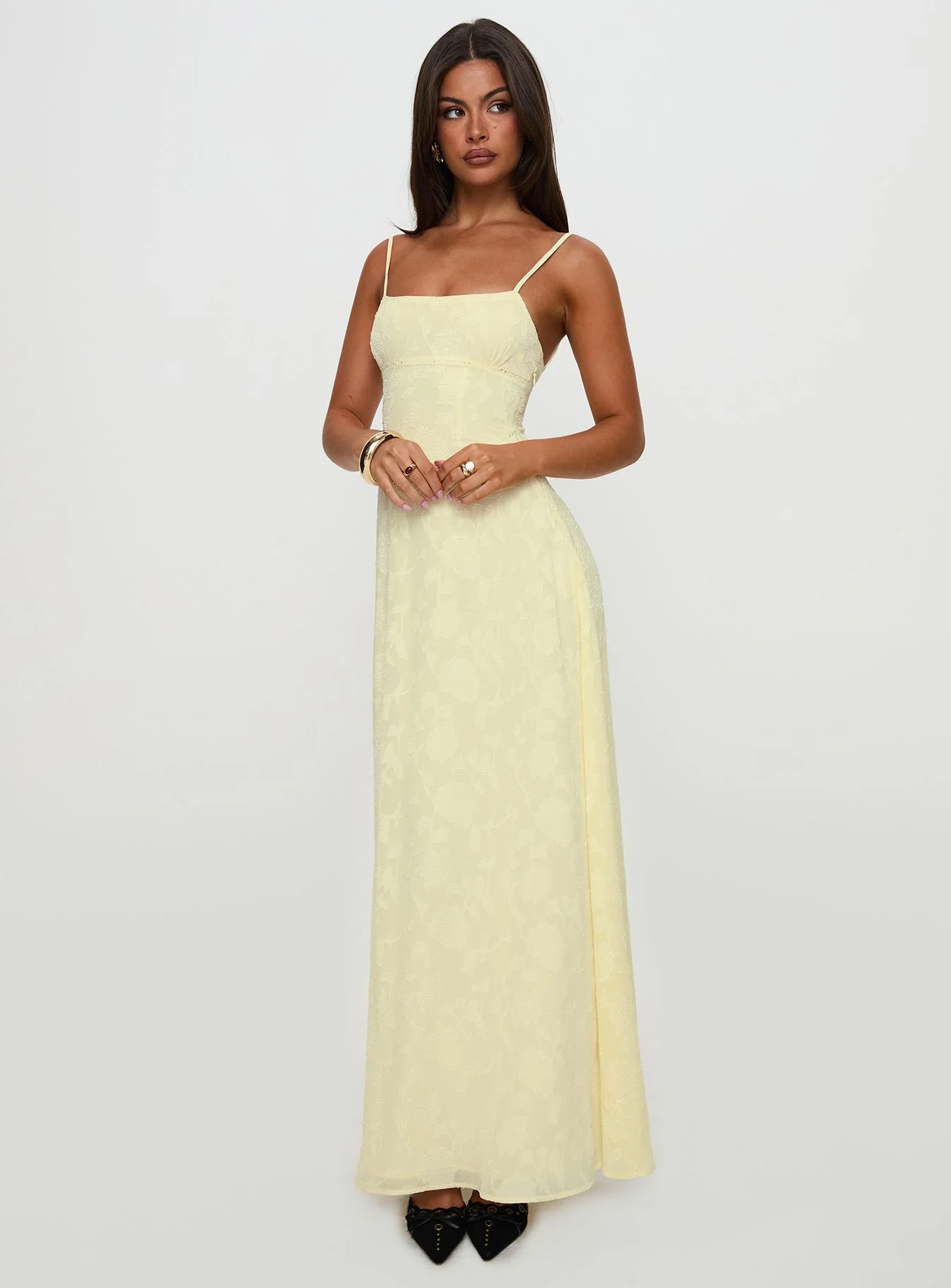 South Of France Maxi Dress Yellow Petite - Image 9
