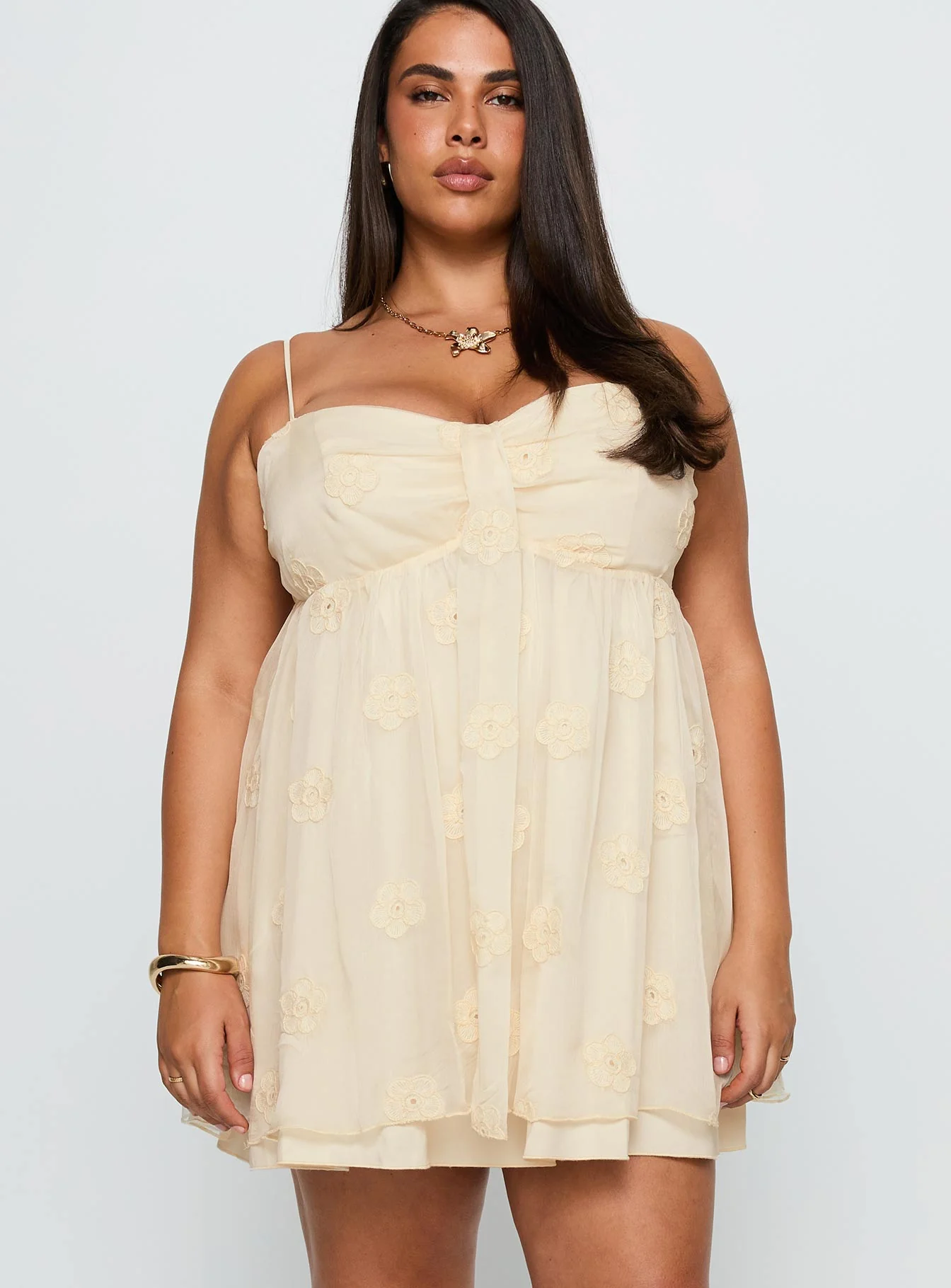 Sparks Fly Mini Dress Cream Curve - Image 2