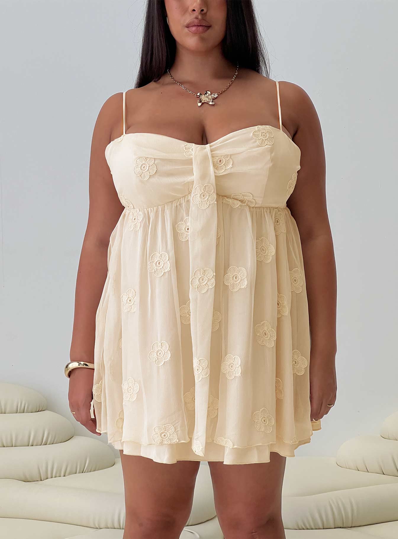 Sparks Fly Mini Dress Cream Curve - Image 8