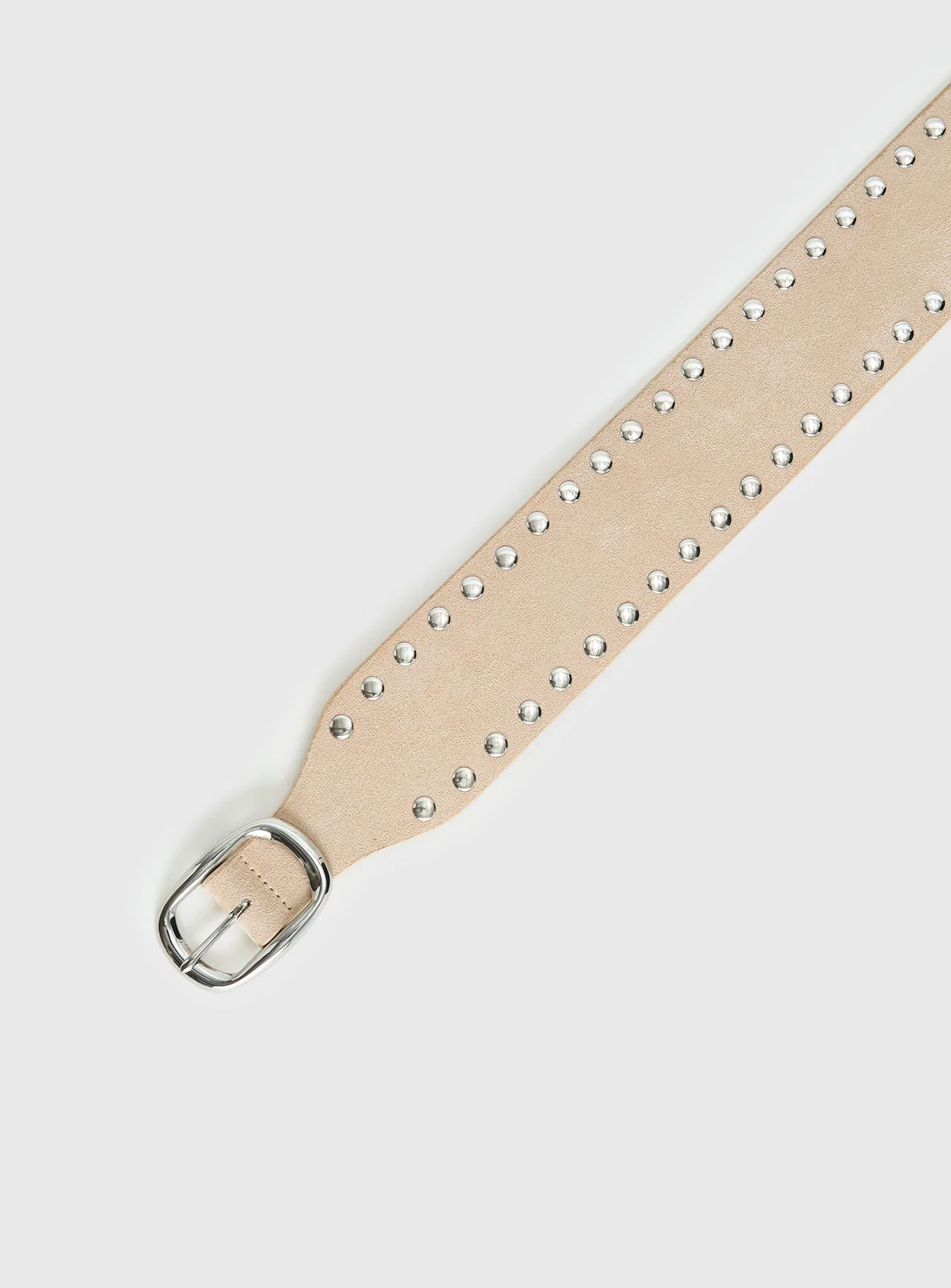 Spheres Stud Belt Beige / Silver - Image 4