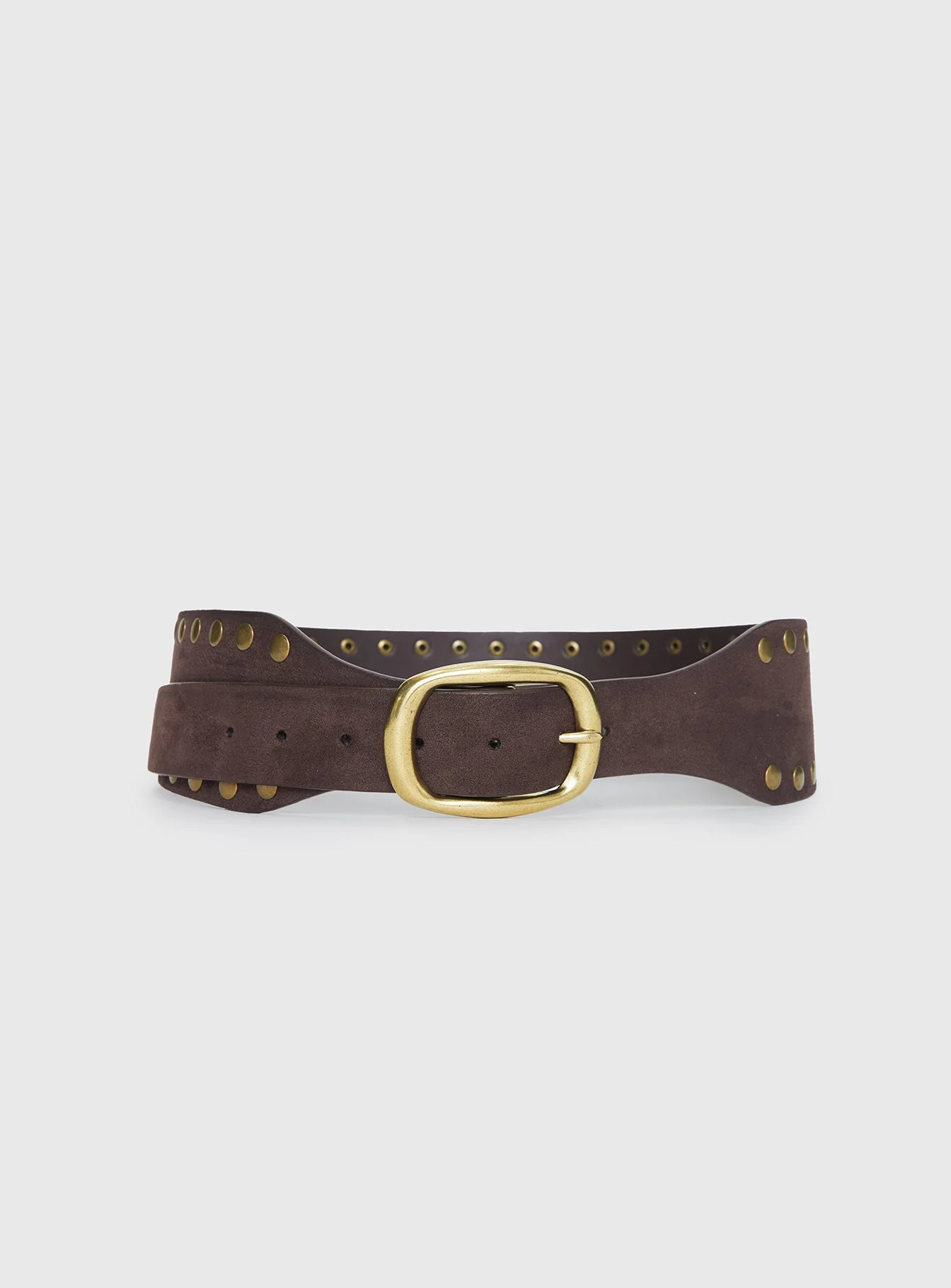 Spheres Stud Belt Dark Brown - Image 2