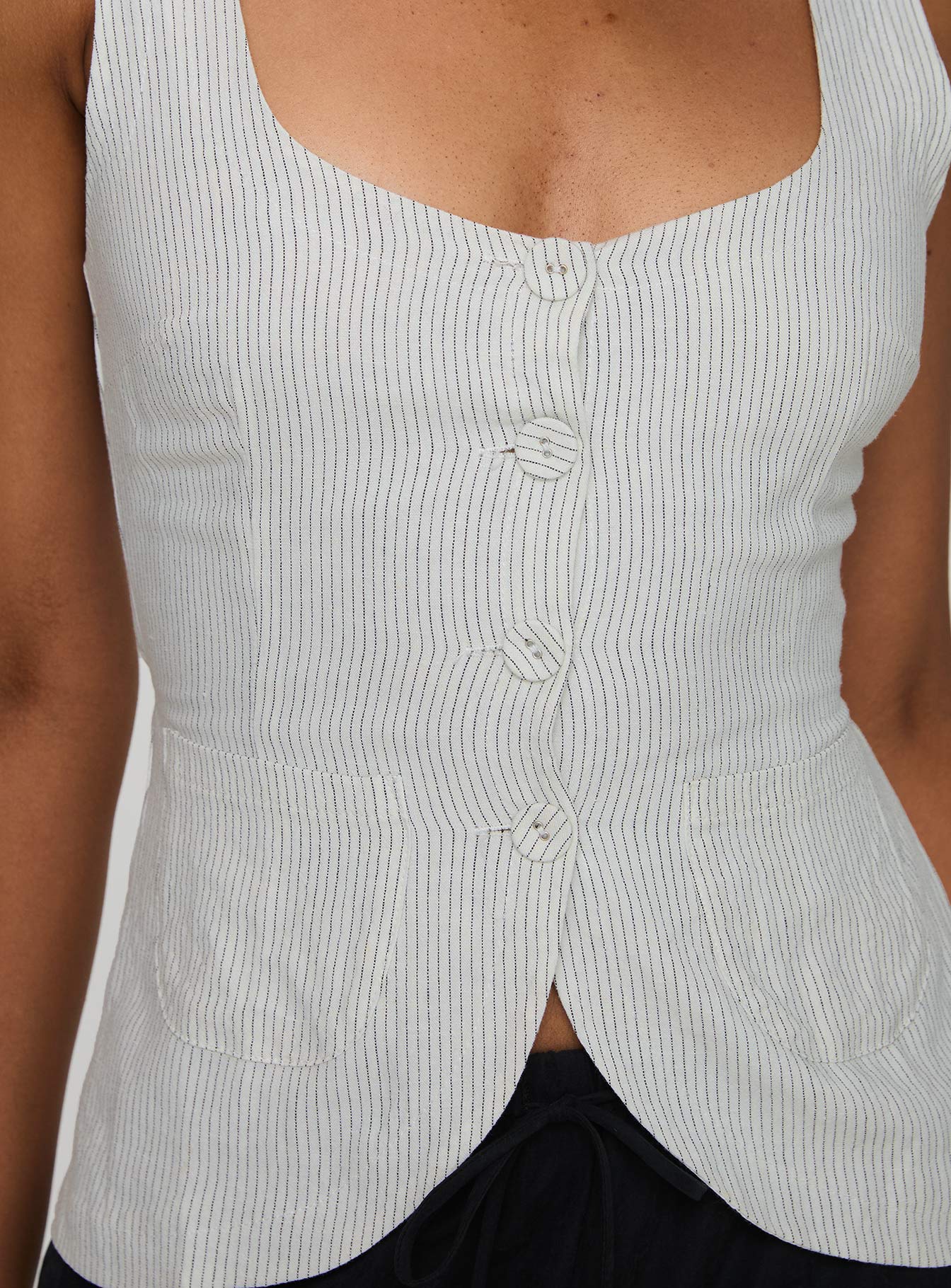 Spirito Vest Top White Thin Stripe - Image 6