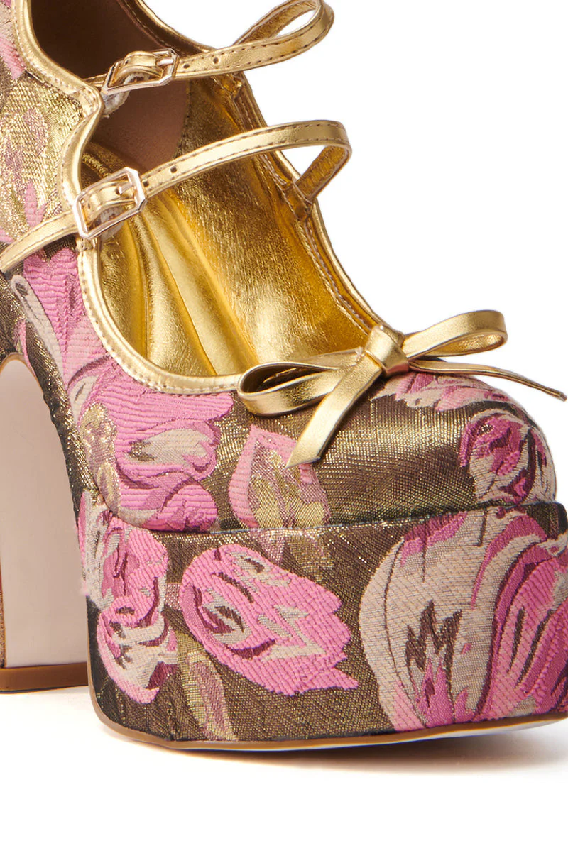 AZALEA WANG SPROUT GOLD BROCADE PUMP - Image 6