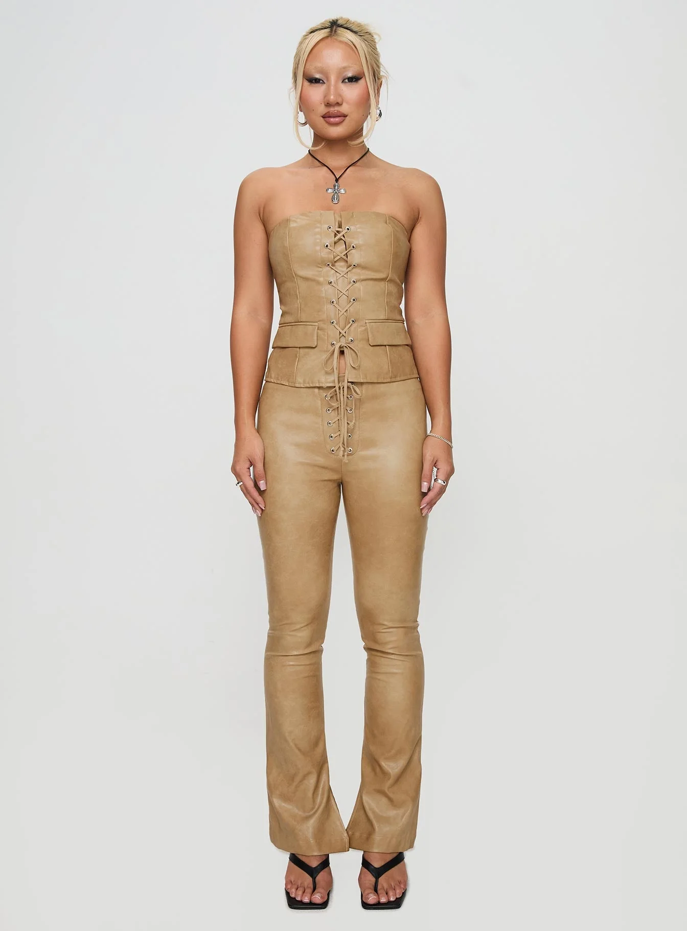 Roddie Lace Up Pants Brown - Image 8