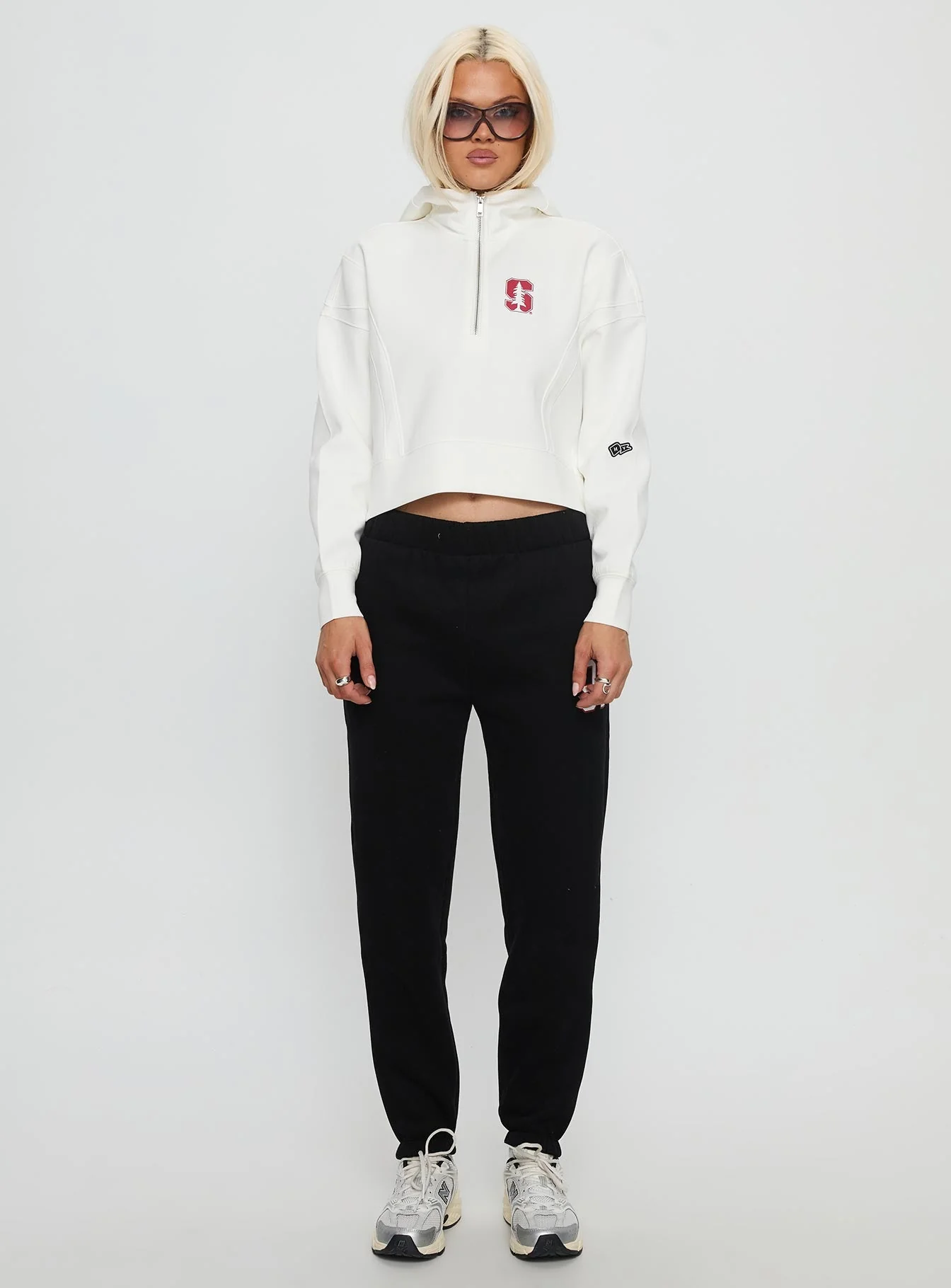 Stanford Buttersport Half-zip Hoodie White - Image 7