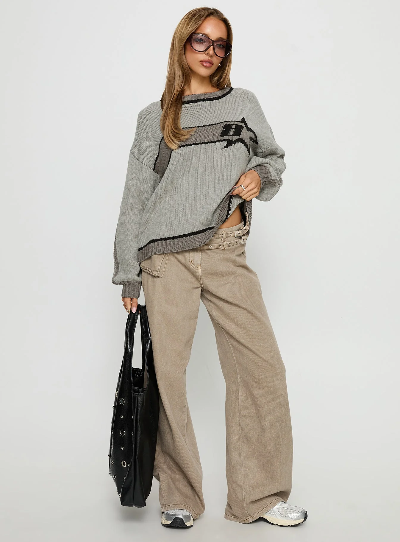 Star Track Graphic Jumper Grey - Image 3