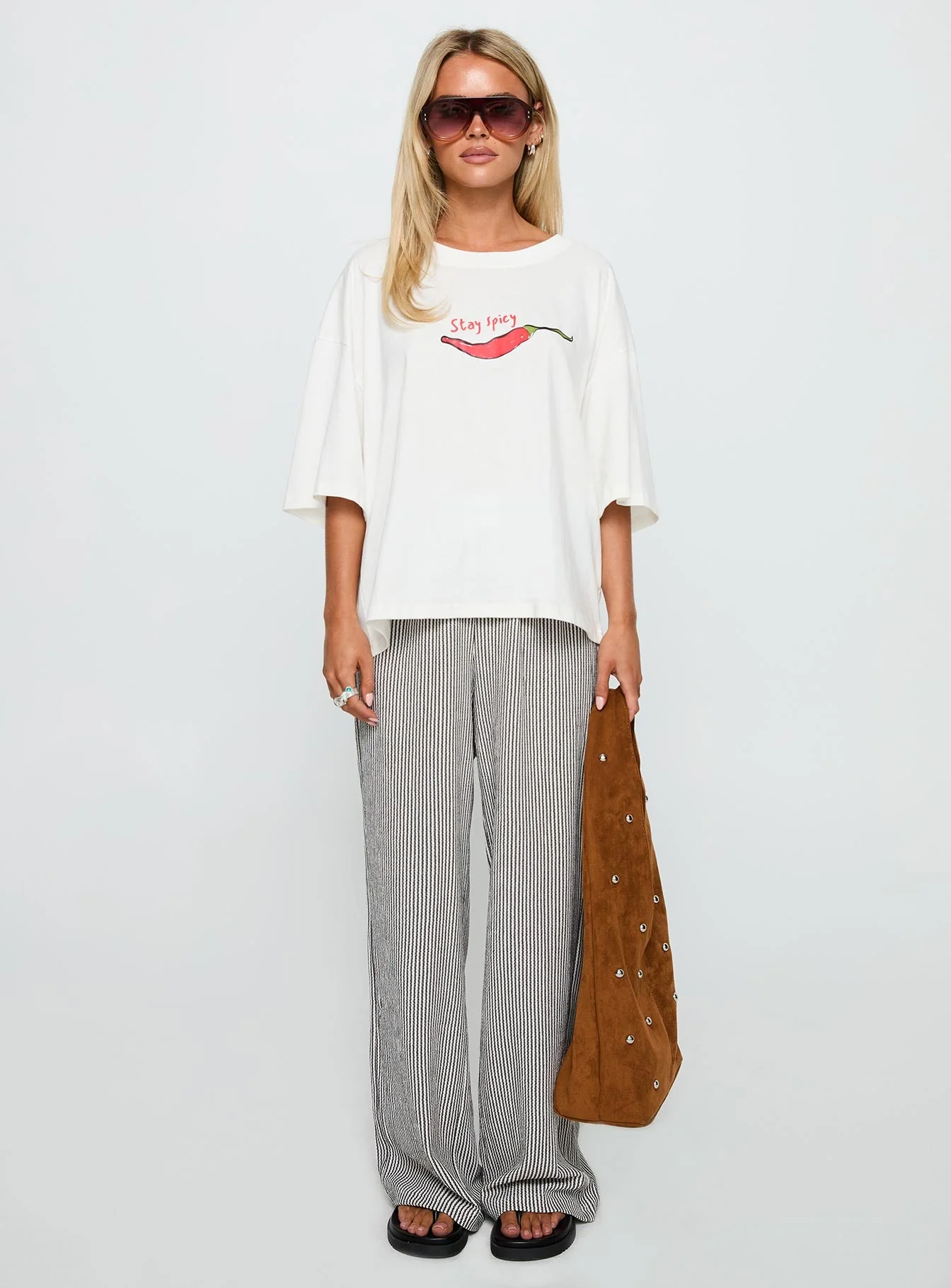 Stay Spicy Graphic Top White - Image 7