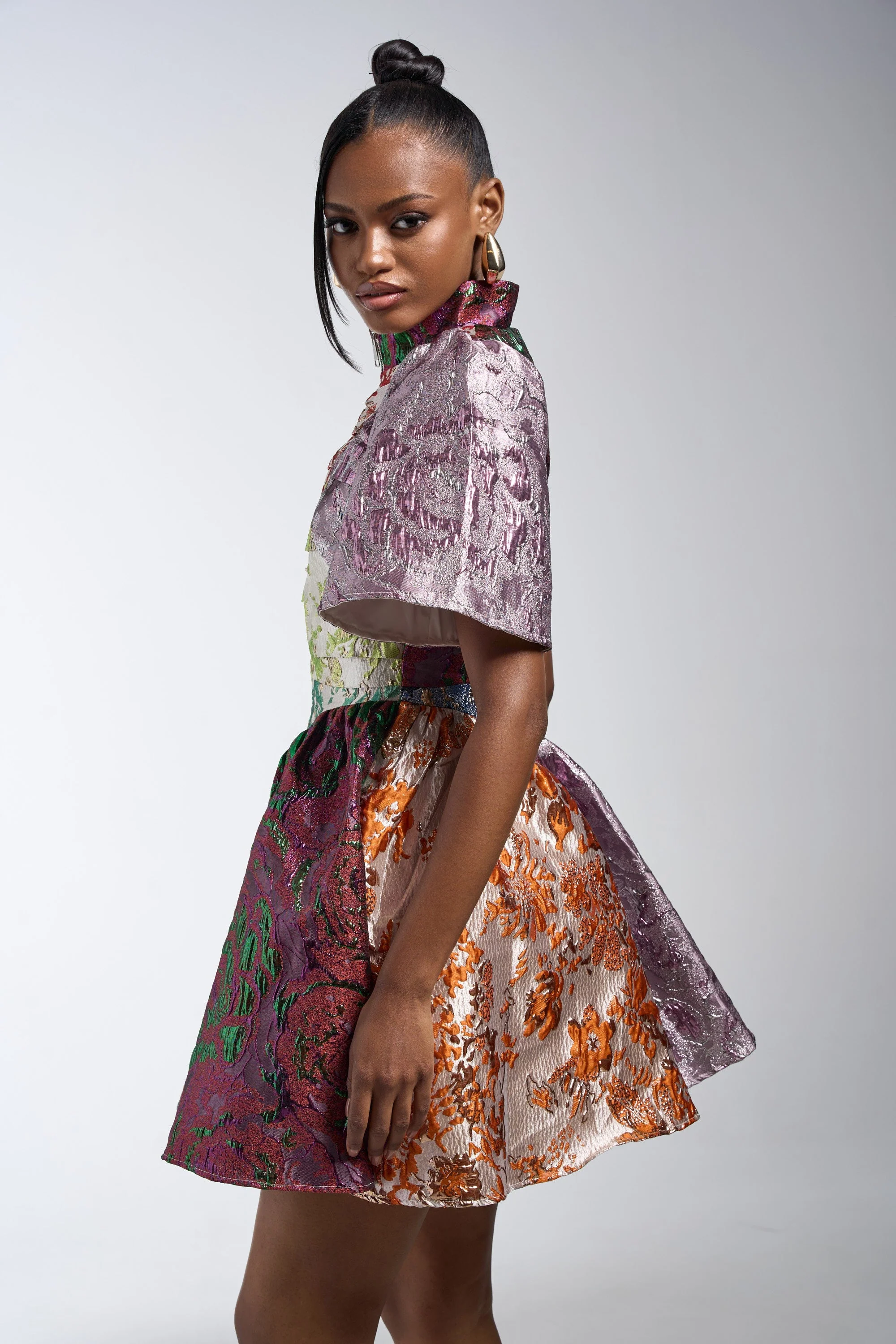 STAY WITH ME BROCADE MINI DRESS - Image 2