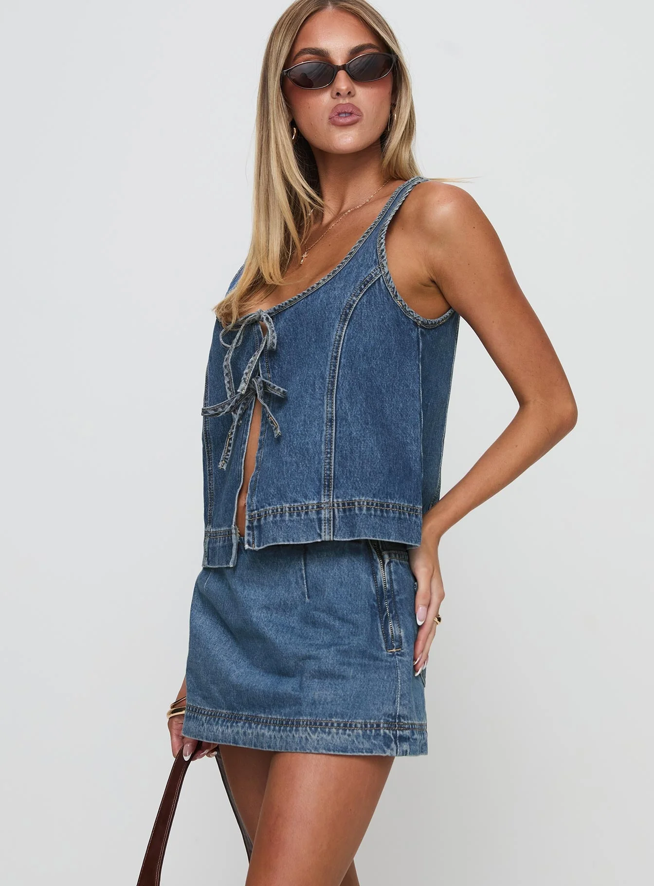 Stefenie Denim Skort Mid Wash - Image 4