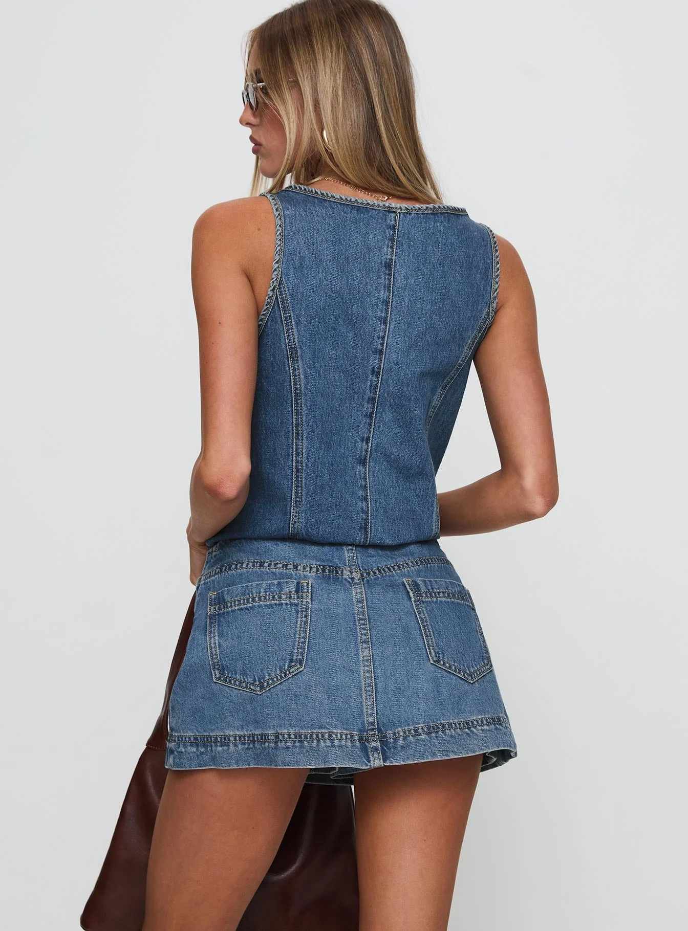 Stefenie Denim Skort Mid Wash - Image 5