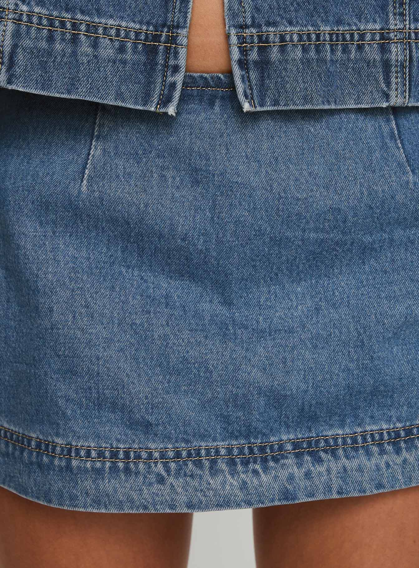 Stefenie Denim Skort Mid Wash - Image 6