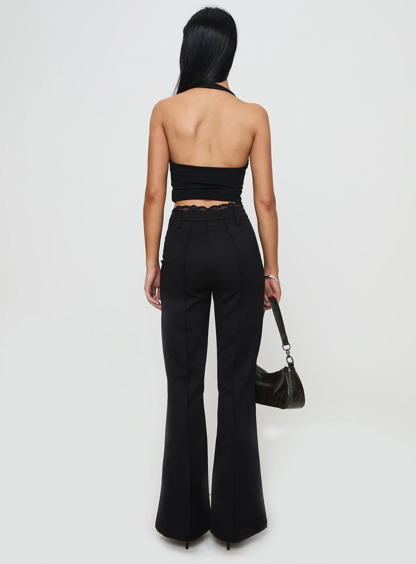 Stellina Slim Fit Flared Pants Black - Image 4