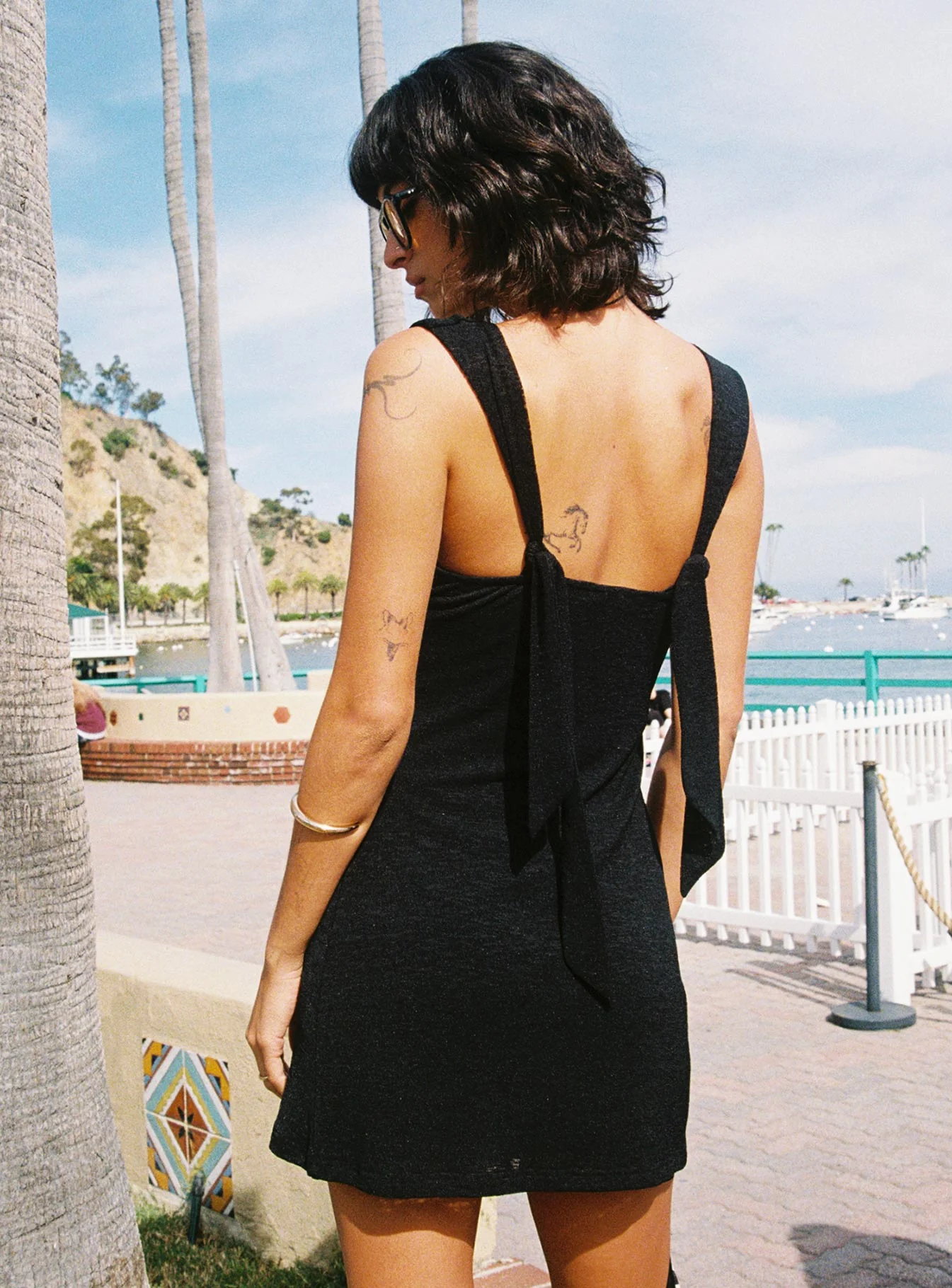 Steward Halter Mini Dress Black Tall - Image 4