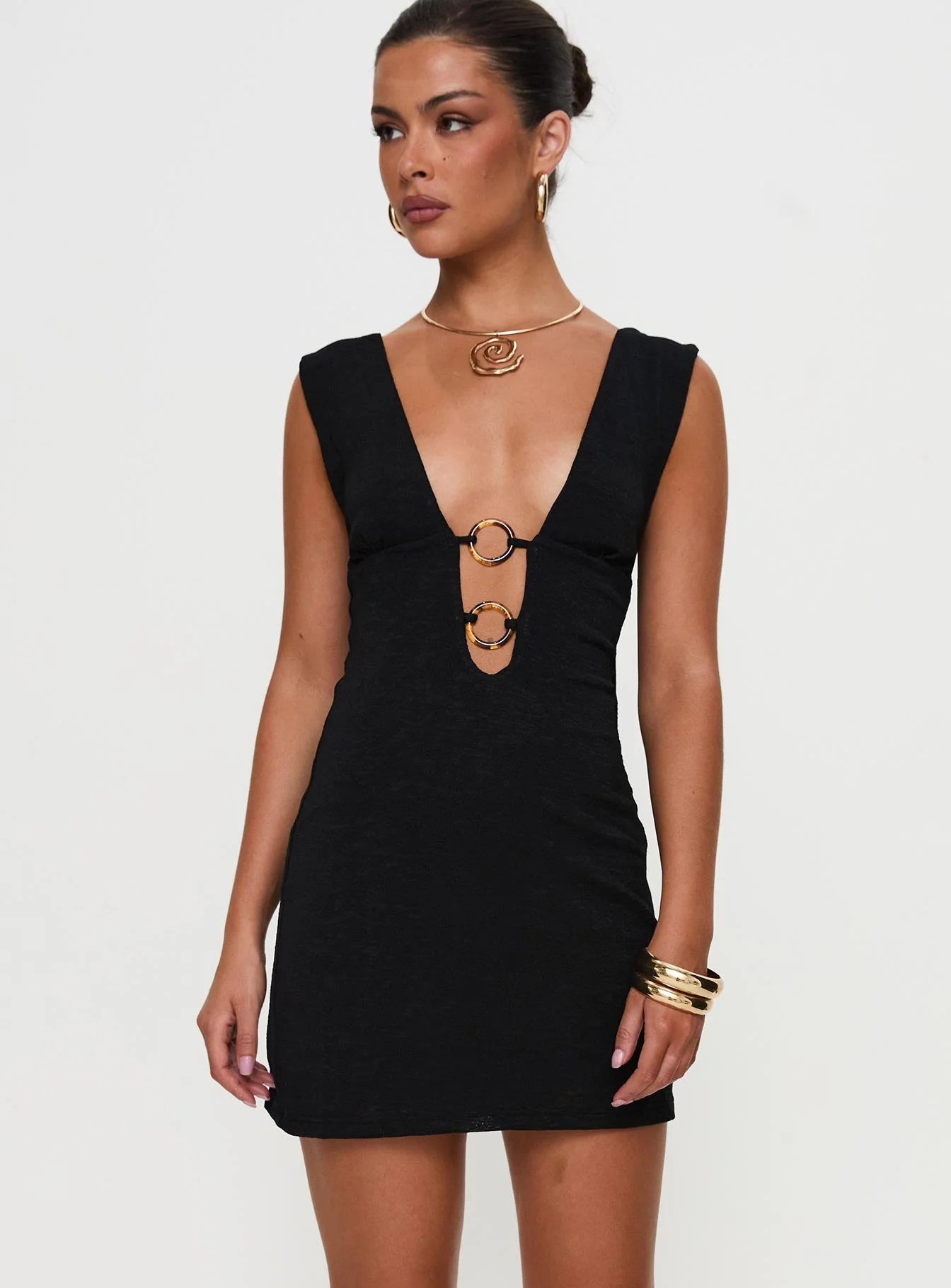 Steward Halter Mini Dress Black Tall - Image 5