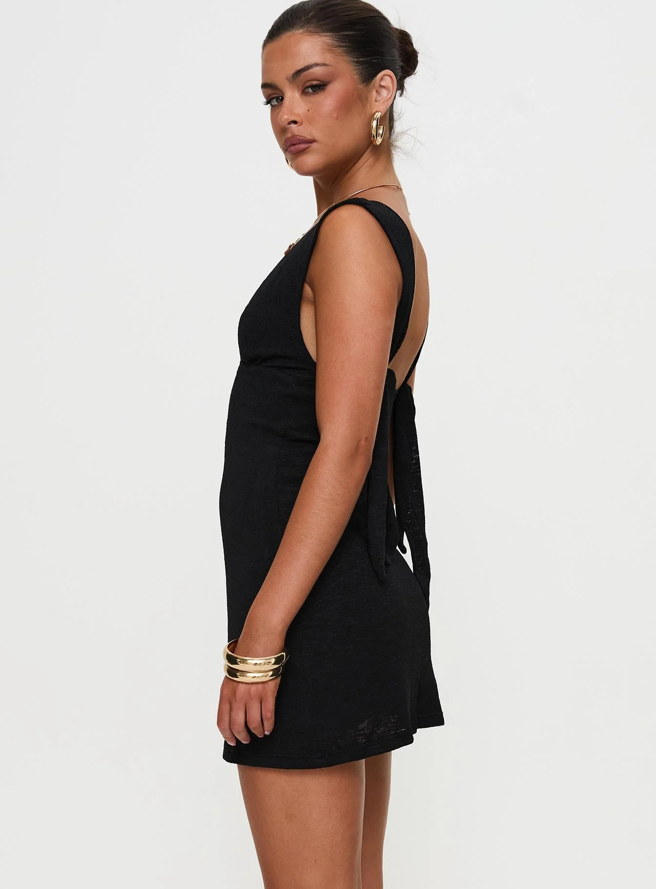 Steward Halter Mini Dress Black Tall - Image 7