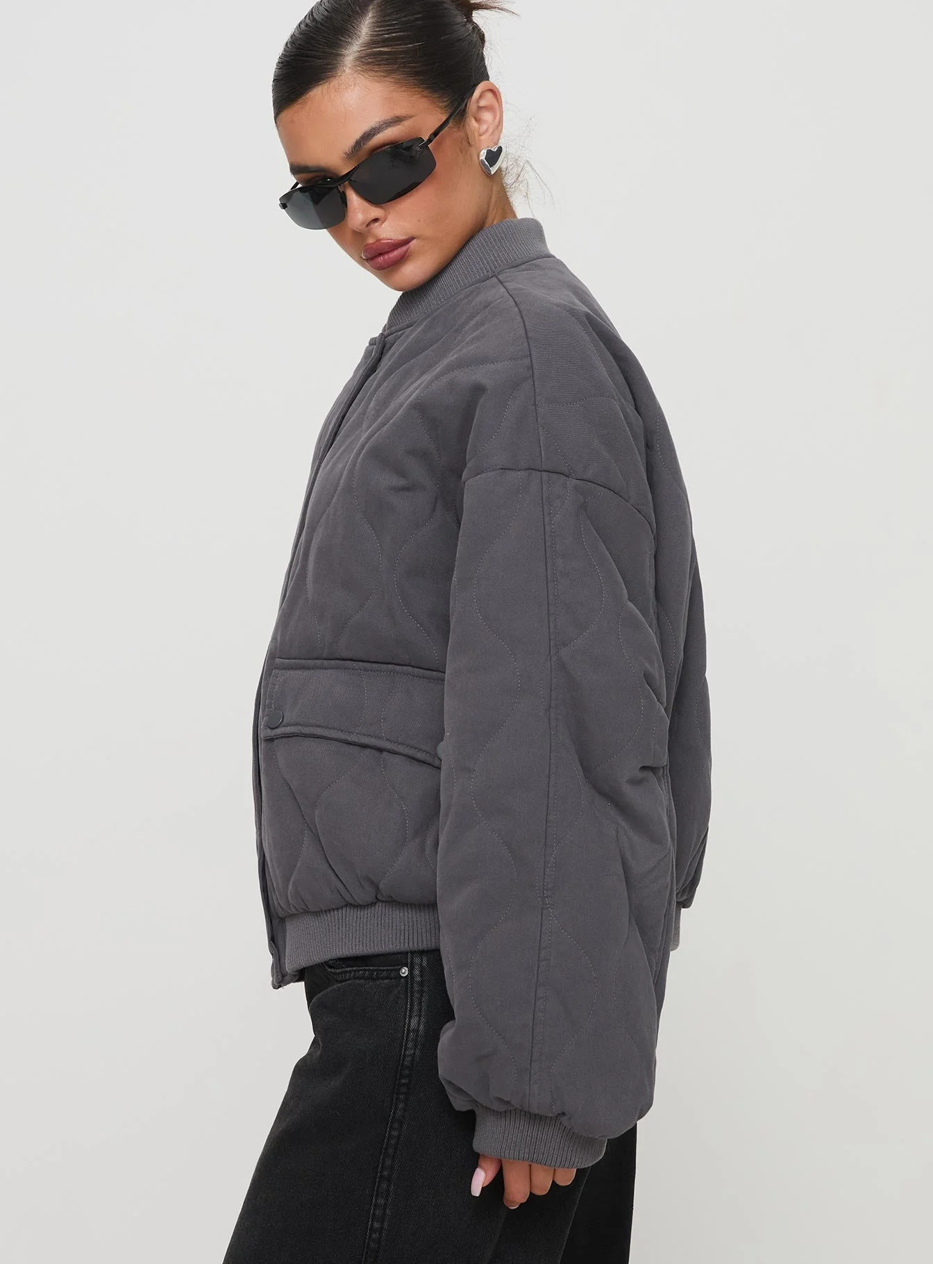 Stick Season Quilted Jacket Grey - Image 4