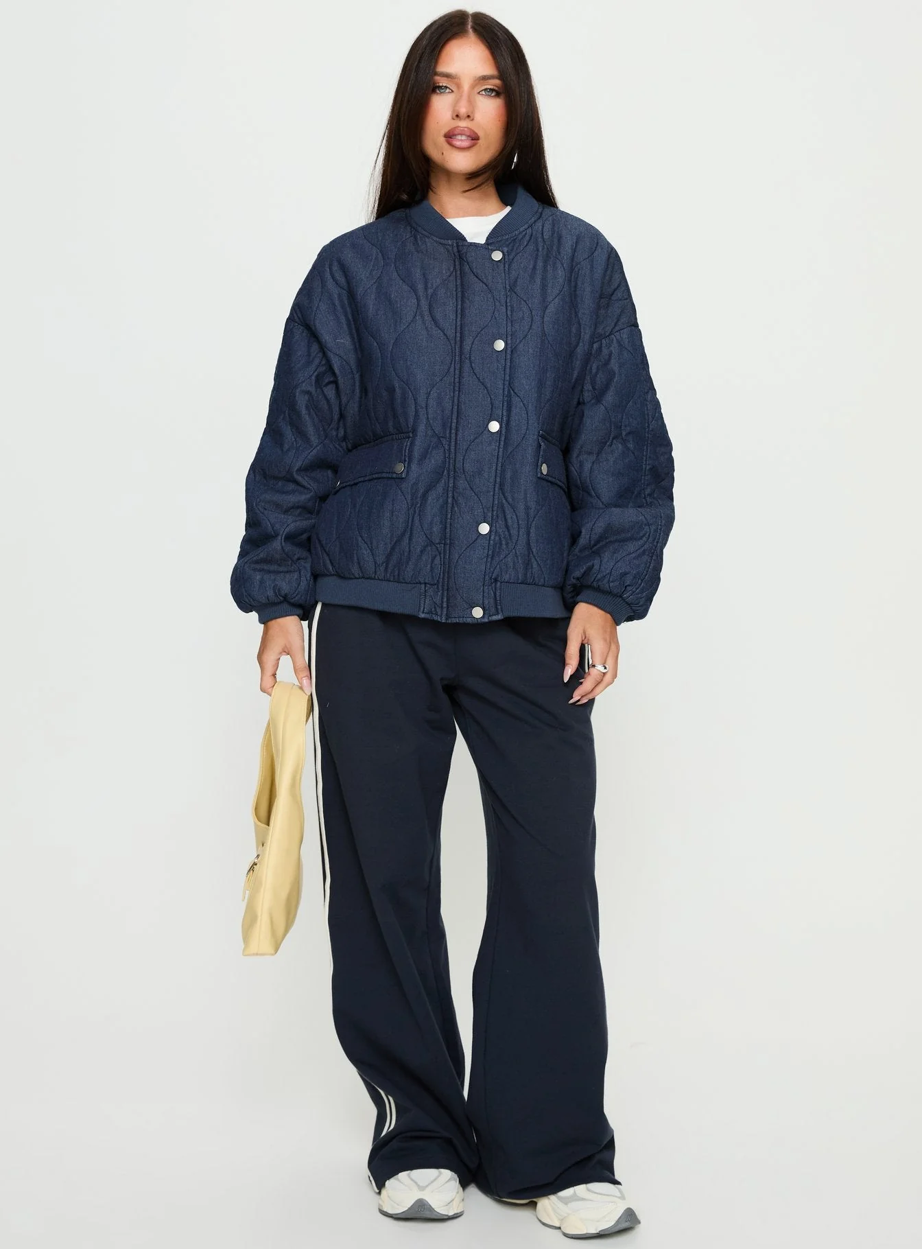 Stick Season Quilted Jacket Navy - Image 3