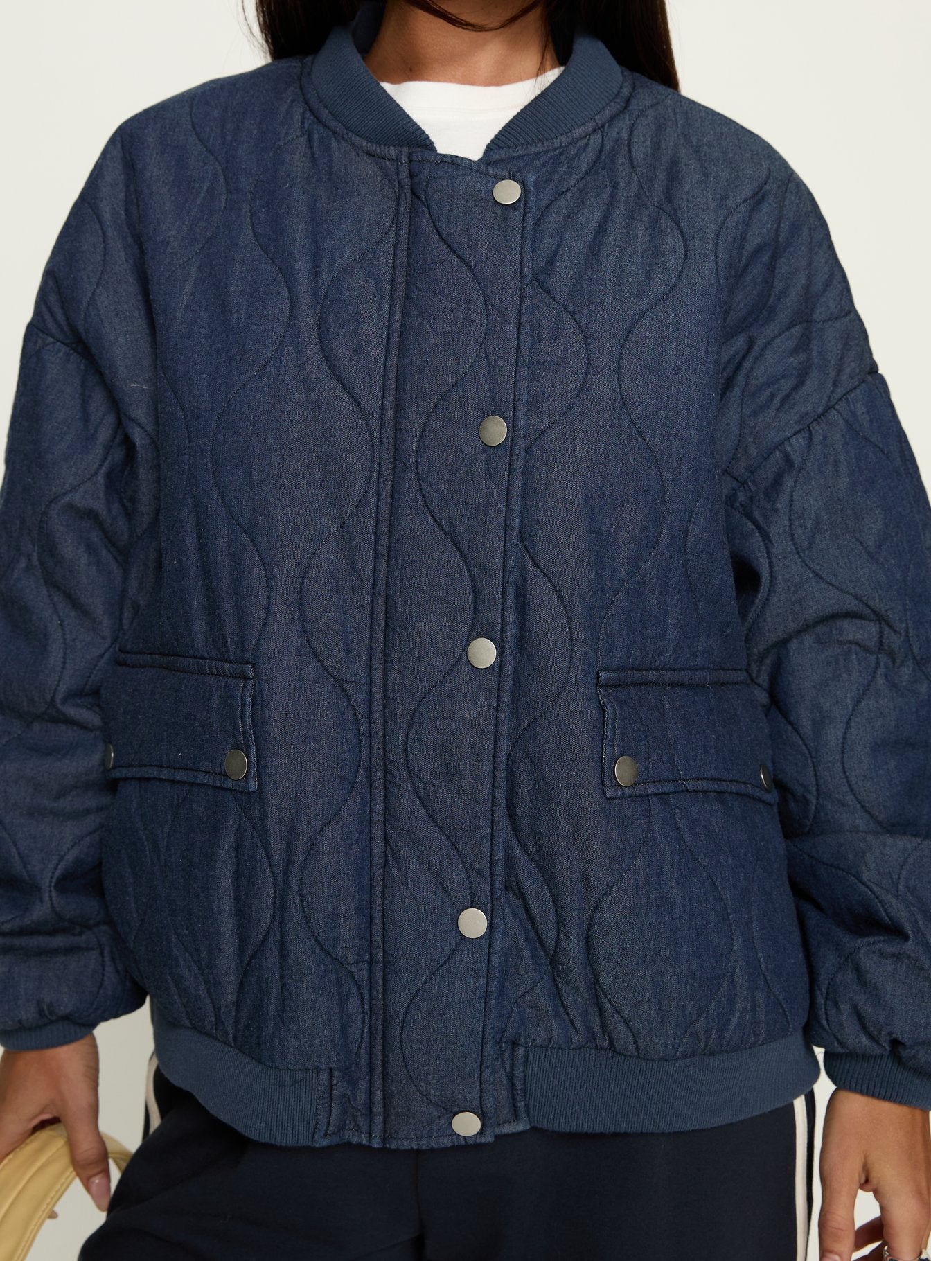 Stick Season Quilted Jacket Navy - Image 6