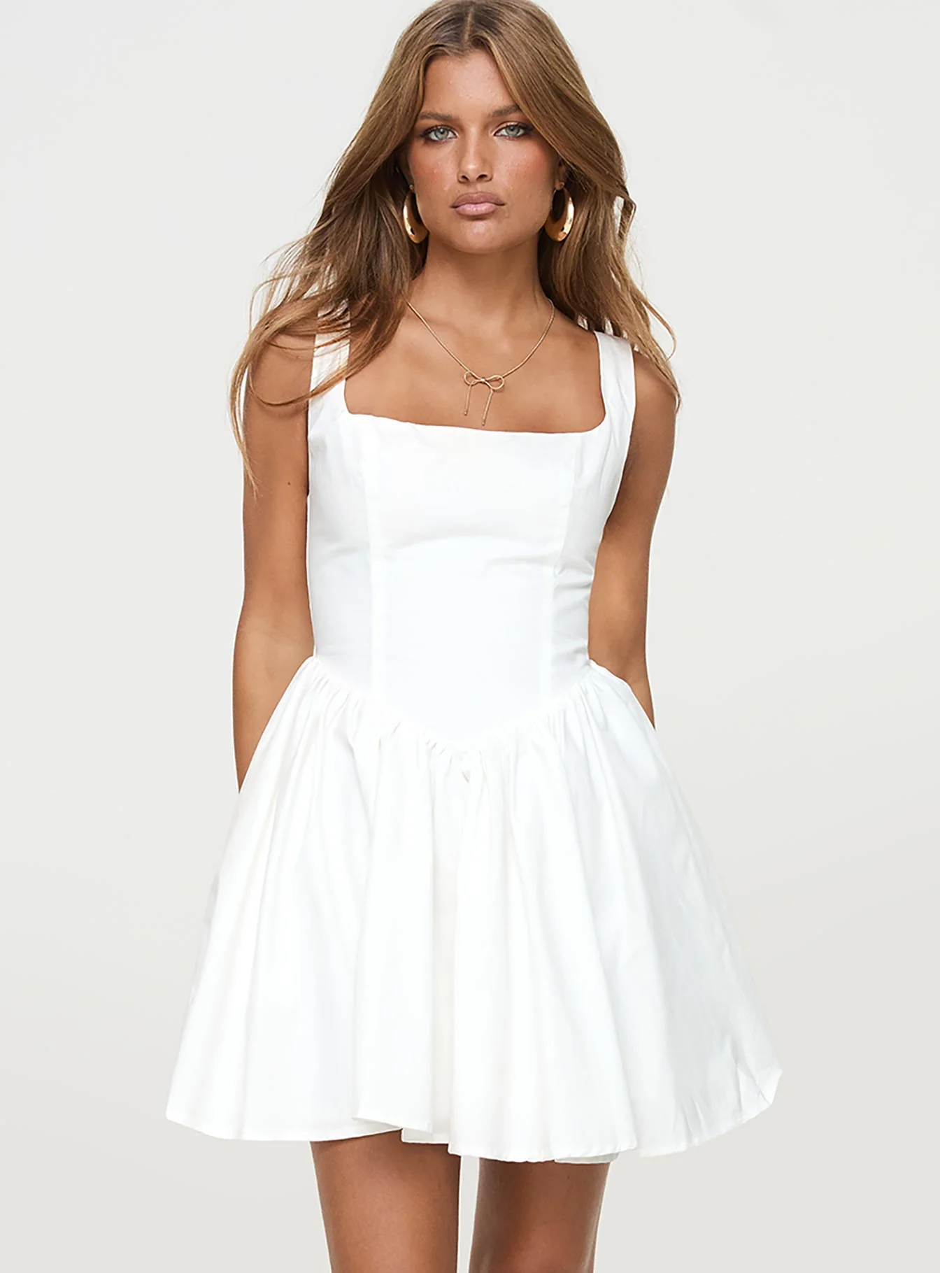 Straplie Mini Dress White - Image 2