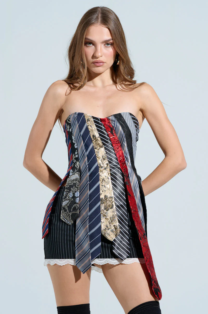 STRICTLY BUSINESS TIE DETAIL CORSET TOP - Image 3