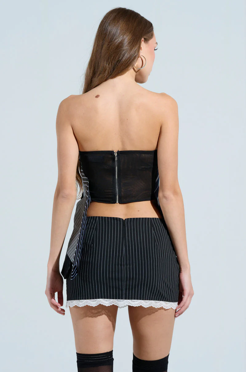 STRICTLY BUSINESS TIE DETAIL CORSET TOP - Image 4