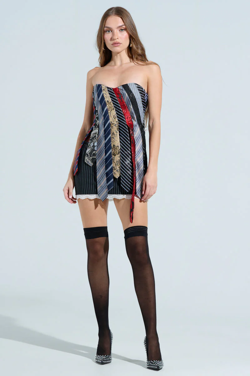 STRICTLY BUSINESS TIE DETAIL CORSET TOP - Image 5