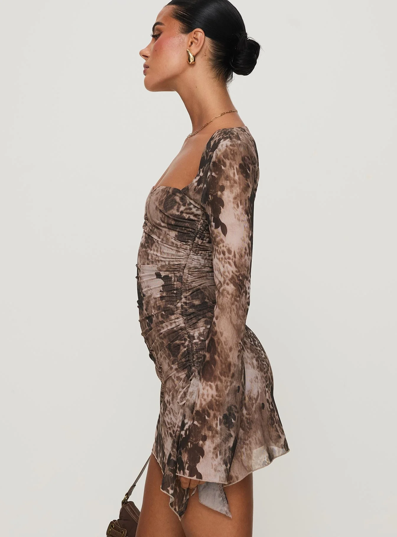 Suareza Long Sleeve Mini Dress Leopard - Image 4