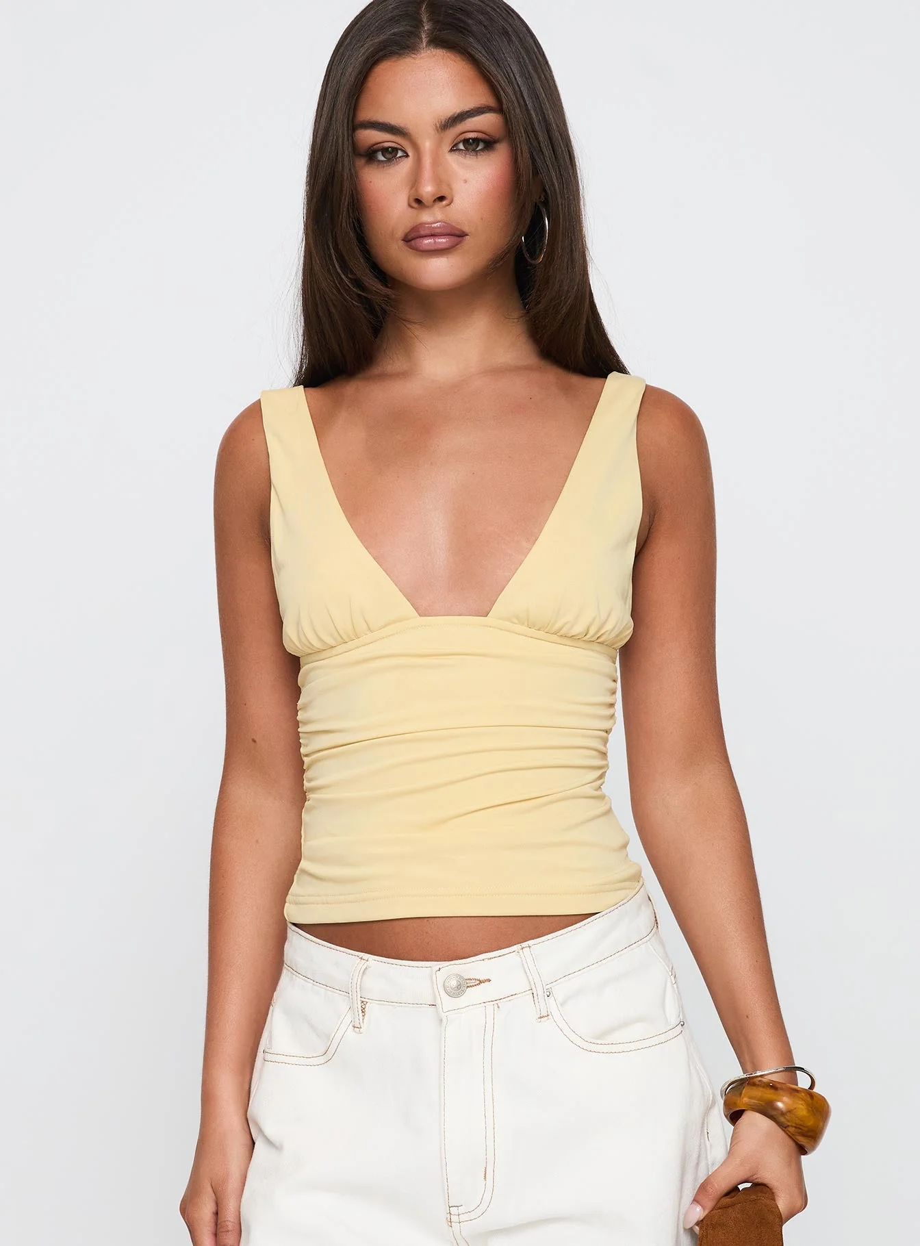 Sublime Ruched Top Yellow - Image 2