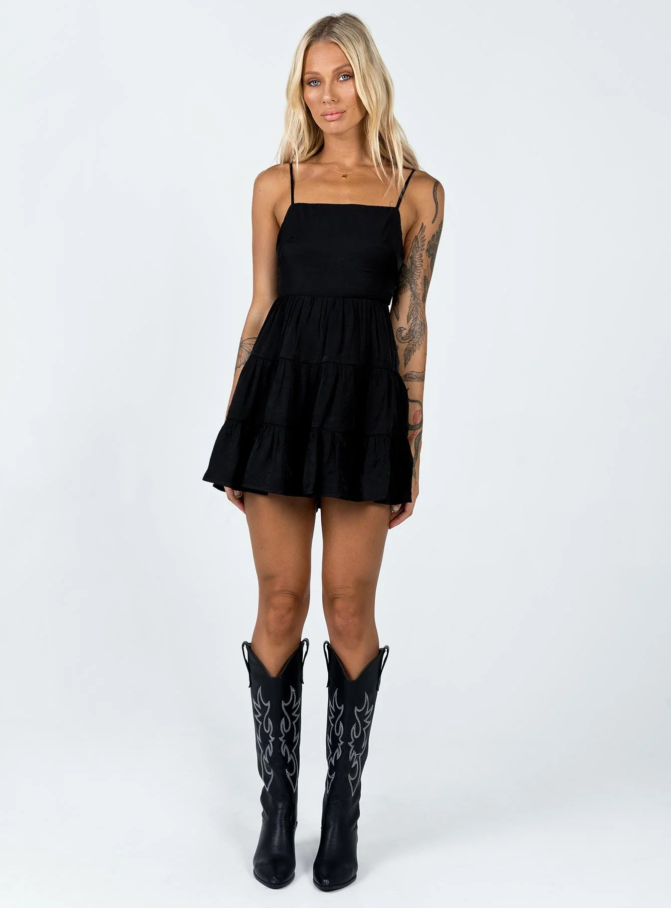 Summer Break Mini Dress Black - Image 3