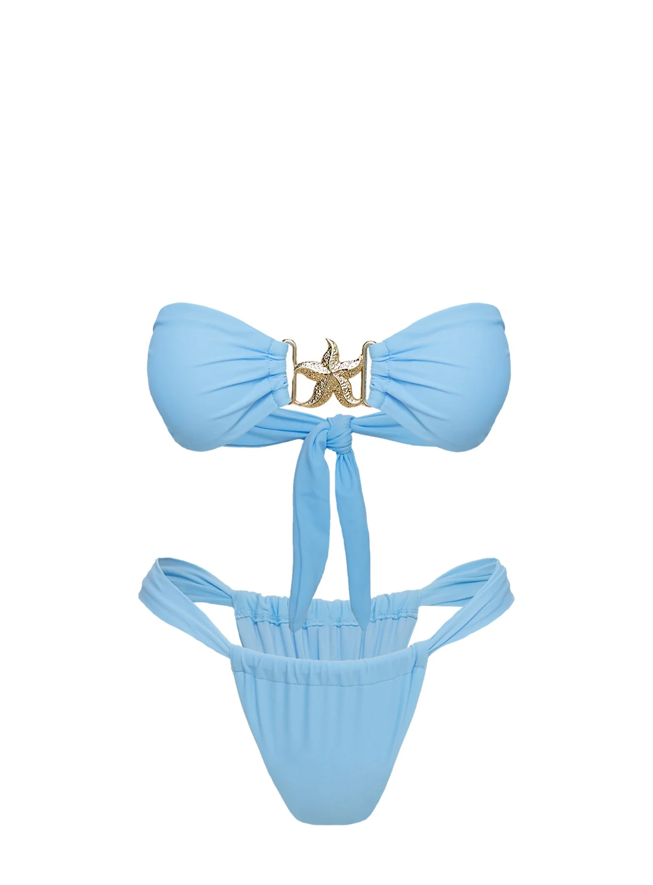 Summer Season Ruched Side Bikini Bottoms Blue - Image 5