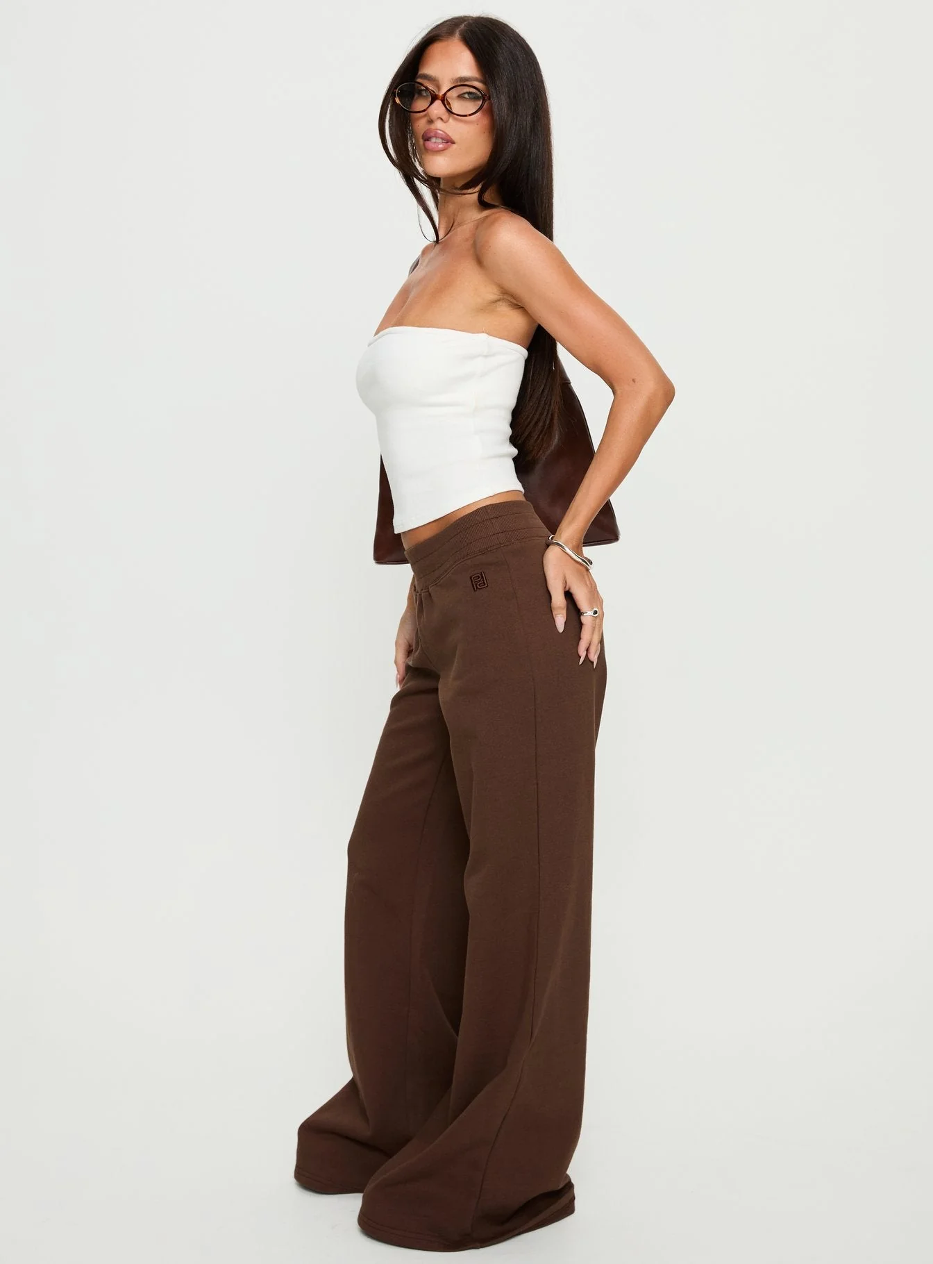 Summits Flared Track Pants Chocolate - Image 3