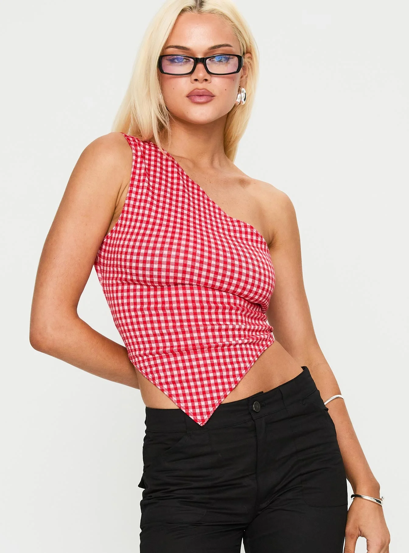 Sunday Sunrise Tie Back Top Red Check - Image 2