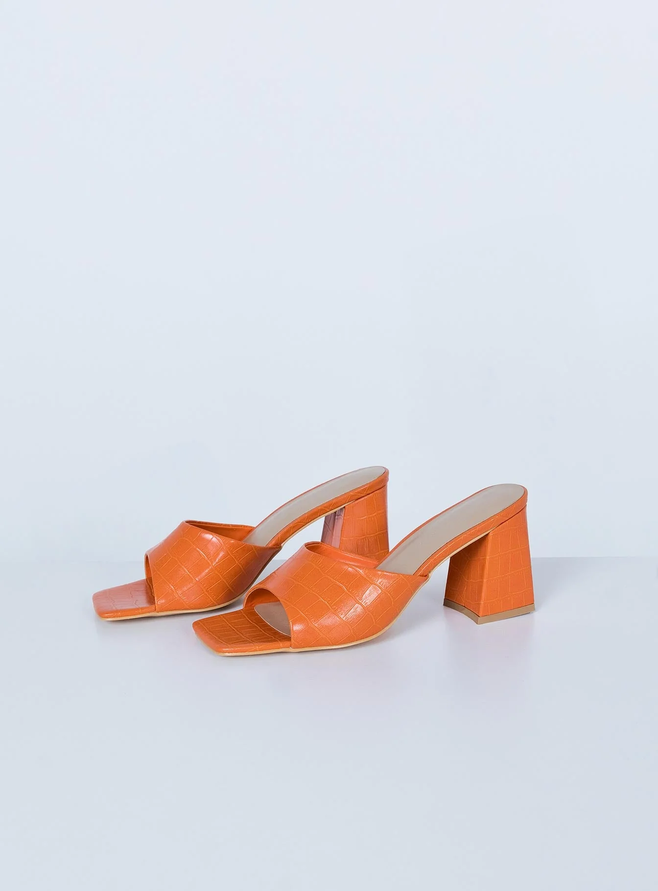Sunset Boulevard Heels Orange Croc - Image 3