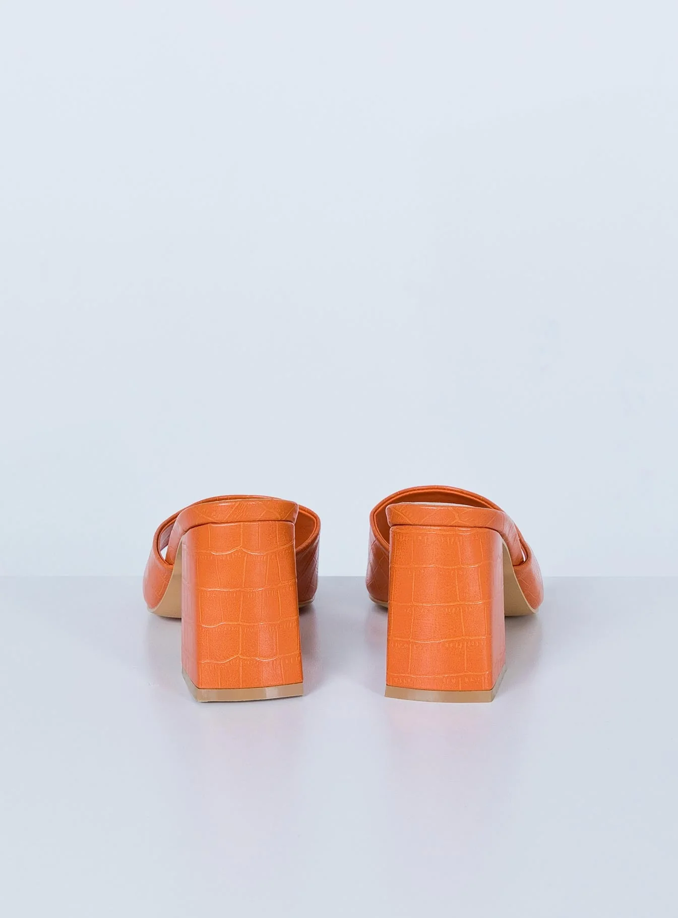 Sunset Boulevard Heels Orange Croc - Image 4